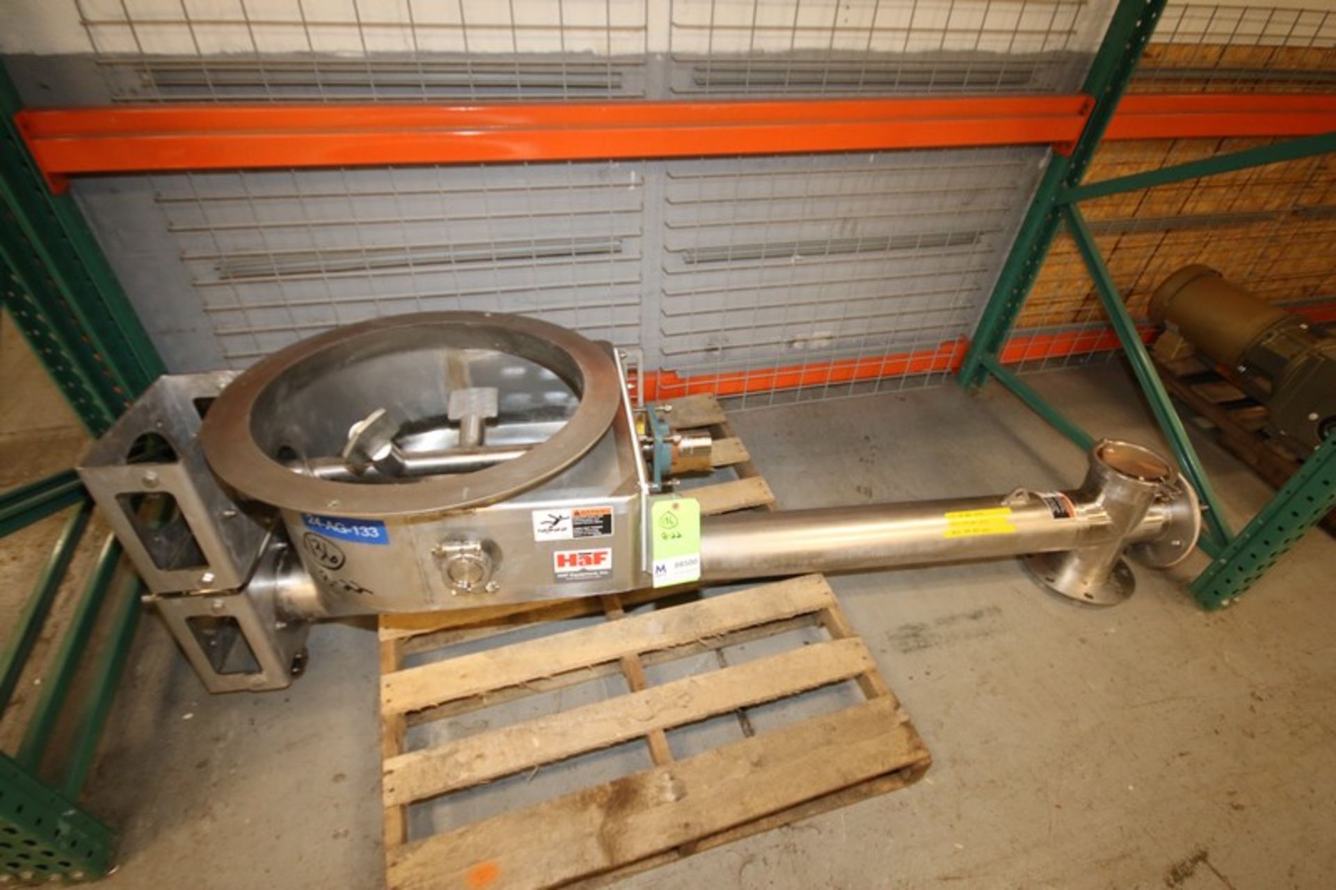 HAF Equipment, S/S Powder Auger, with 22" Opening, 5" x 7" Long S/S Auger, (Note: Drive Motor Not