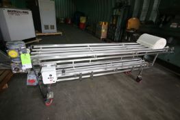 10' L x 20" W x 36" H Portable S/S Conveyor, with 18" W Intralox Type Plastic Belt, 1/2 hp / 1725