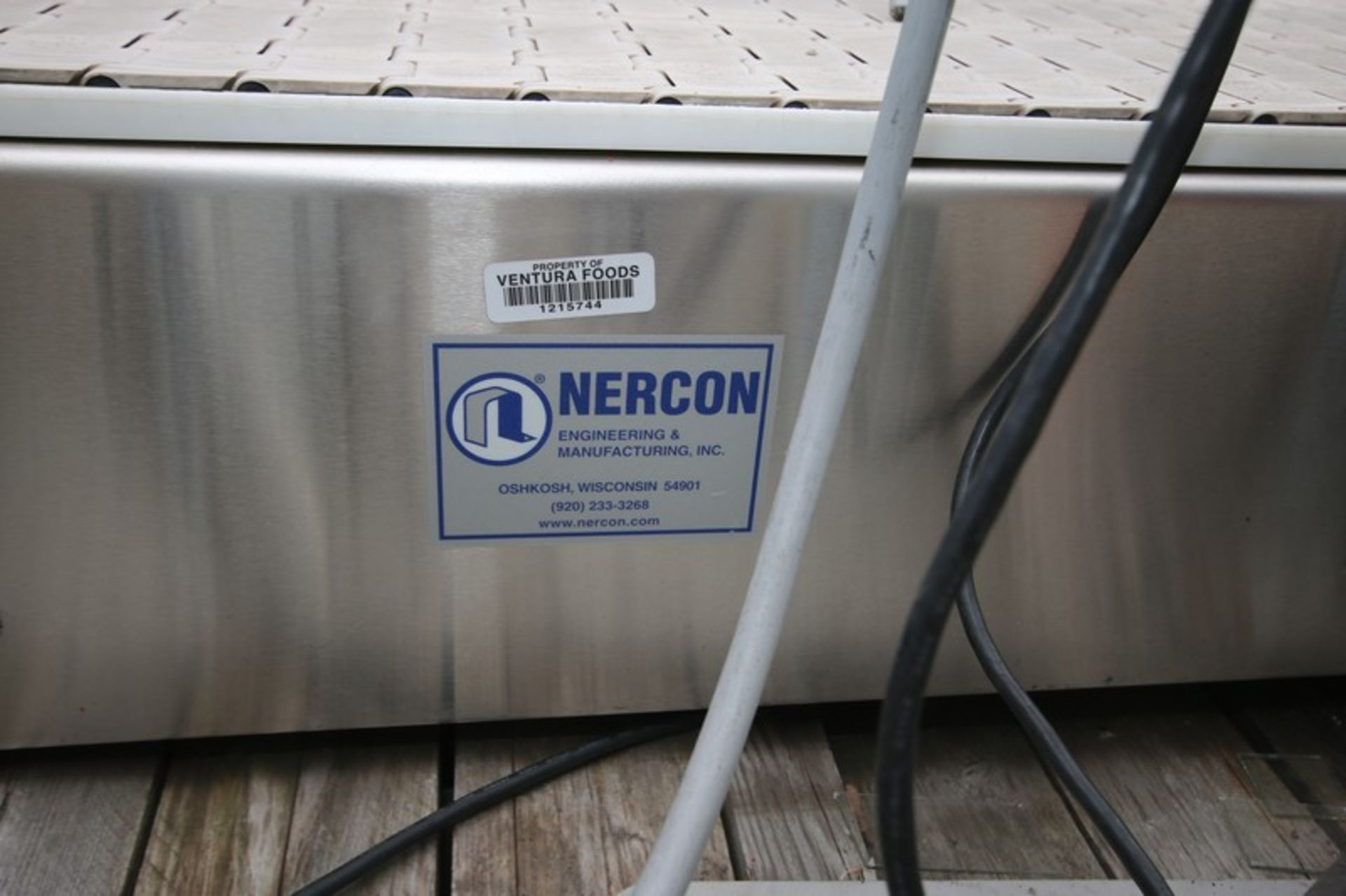 Nercon 8' L x 54" W S/S Conveyor Switch with Plastic Rex Type Belt, Baldor 1 hp/1725 rpm Drive - Image 5 of 5
