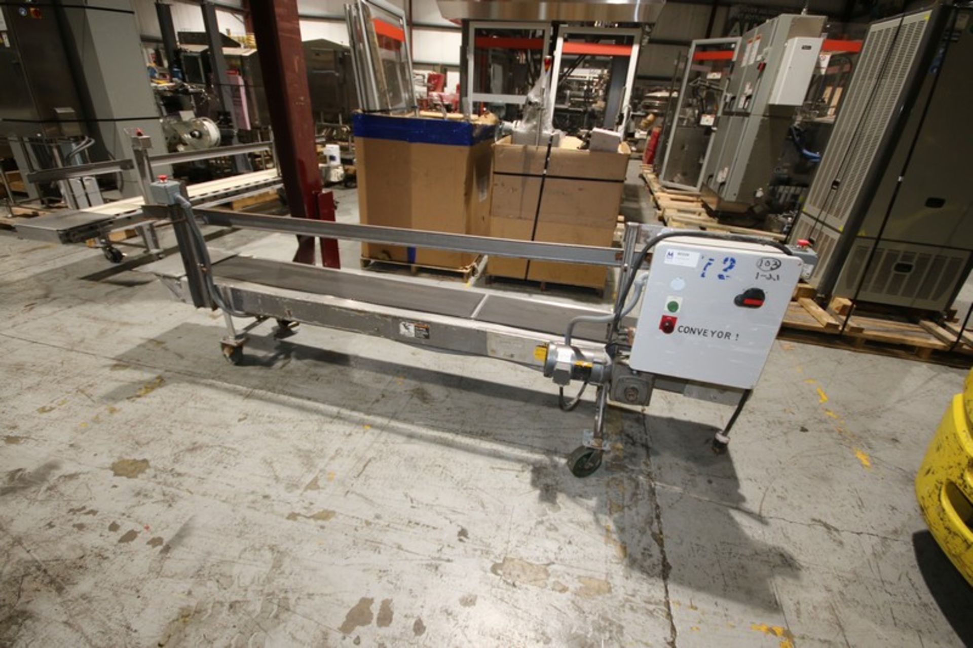 Chantland S/S Portable Power Belt Conveyor, Model 4201, S/N 39282, Overall Dims.: Aprox. 125" L x