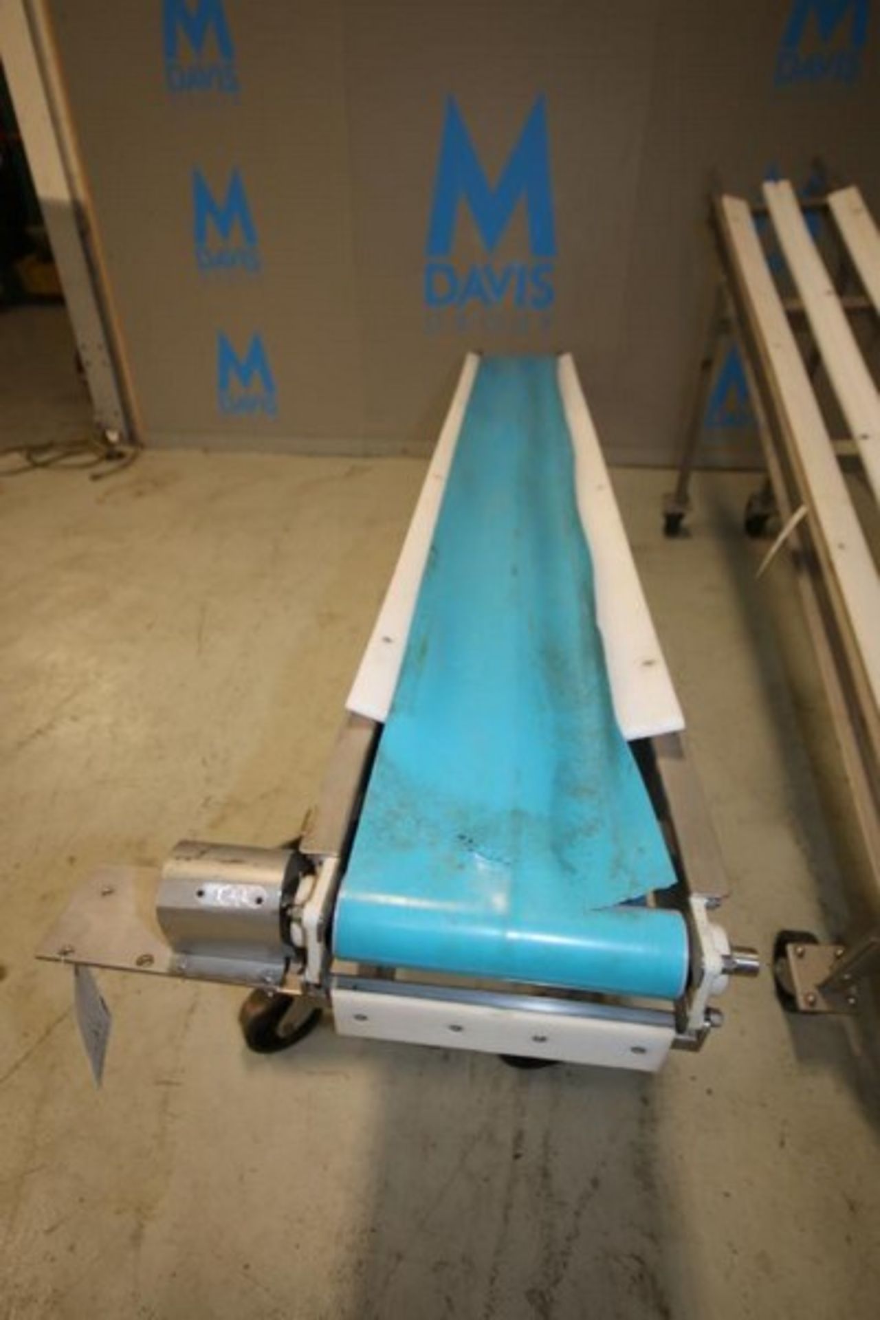 Lot of (2) 10' x 9' 5" L x 12" W Inclined S/S Belt Belt Conveyor Sections, (1) with Belt, both - Image 4 of 4