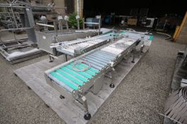 Lot of (6) pcs. Assorted S/S Belt & Roller Case Conveyor Sections, 17" to 20" W, with SEW Drive