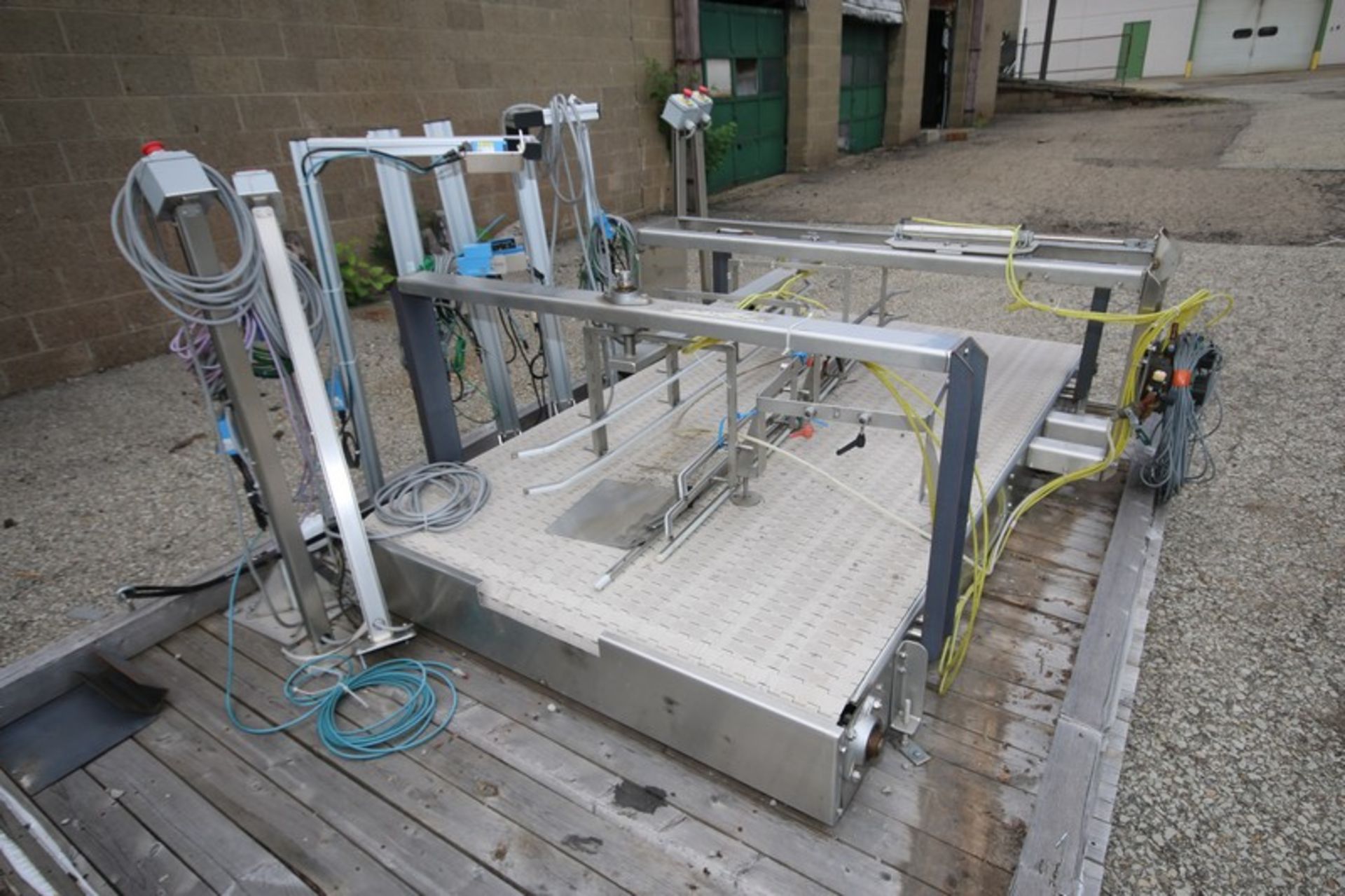 Nercon 8' L x 54" W S/S Conveyor Switch with Plastic Rex Type Belt, Baldor 1 hp/1725 rpm Drive