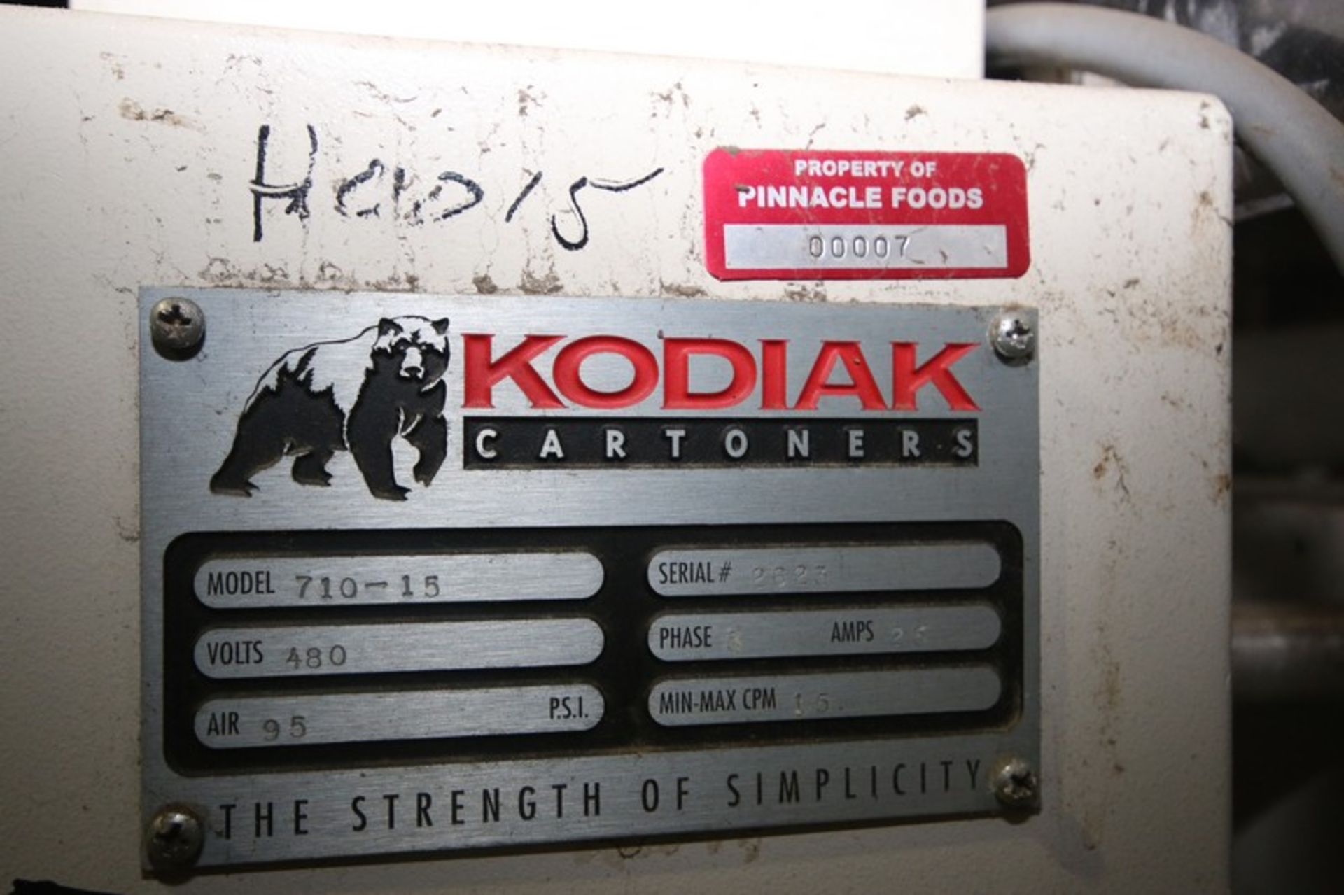 Kodiak 2-Lane Horizontal Cartoner, M/N 710-15, S/N 2623, with Nordson Vista Gluer, 480 Volts, 3 - Image 14 of 21