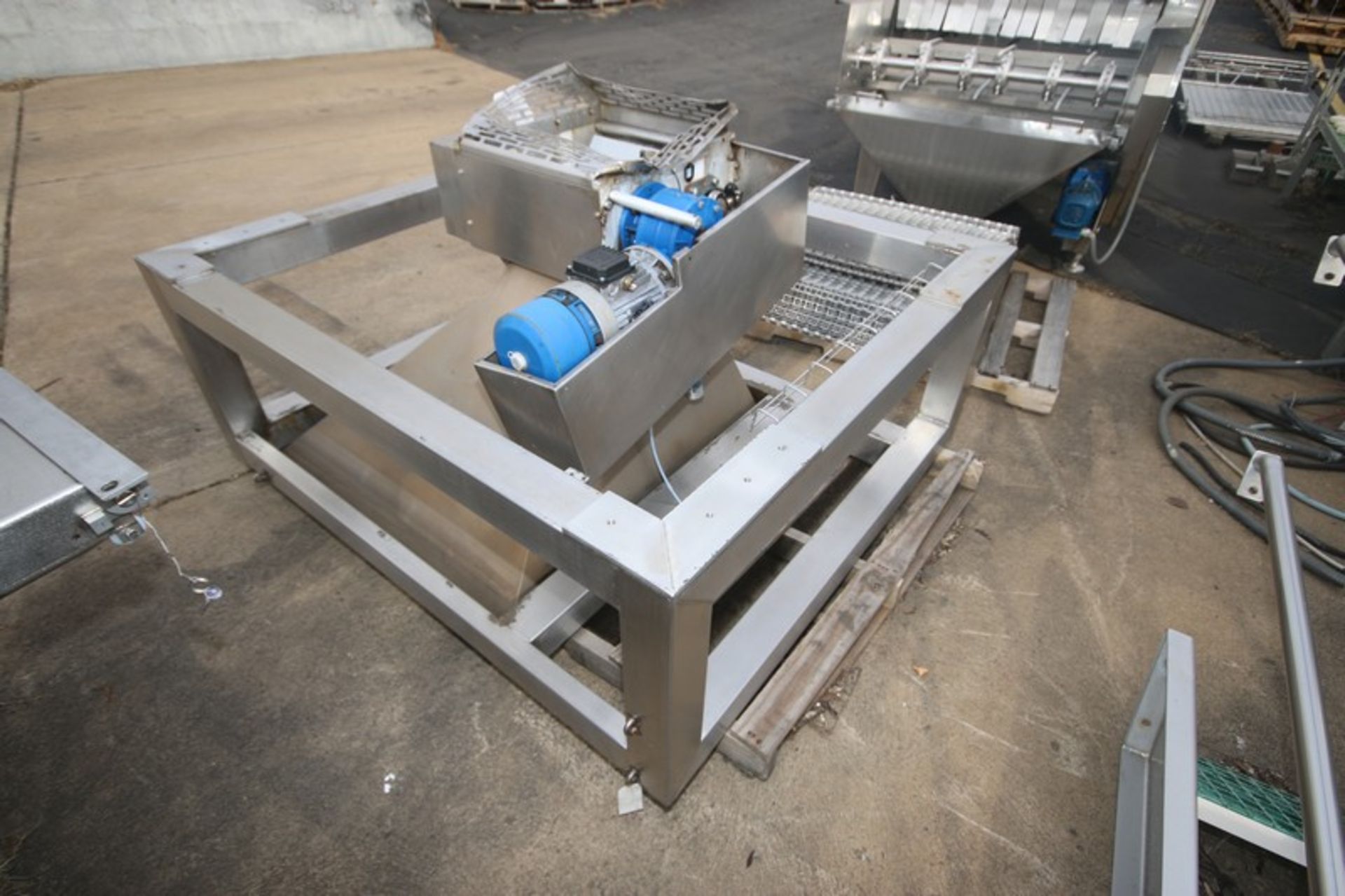 S/S Feed Hopper, Overall Dims.: Aprox. 43" L x 42" x 18" Deep, with Bottom Air Lock Valve with MGM - Image 3 of 6