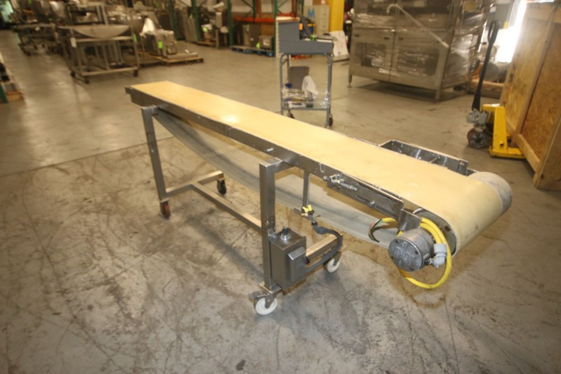 Straight Section of S/S Conveyor, with Aprox. 12" W Belt, Overall Dims.: Aprox. 100" L x 24" W x 35" - Image 4 of 4