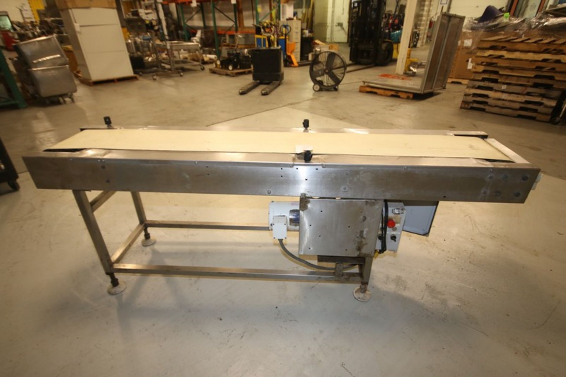 BMD 92" L x 34" H S/S Power Belt Conveyor with 12" Belt, 1/2 hp/1725 rpm, with AD VFD, 230/460V, ( - Image 3 of 6