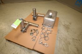 Lot of 3" S/S Butterfly Valves, Clamps & S/S Sink (INV#87048)(Located @ the MDG Auction Showroom