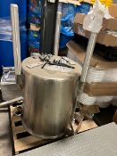 Used 60 gallon Perma San stainless steel sanitary mix tank. Open top. Flat sloping bottom. Stainless