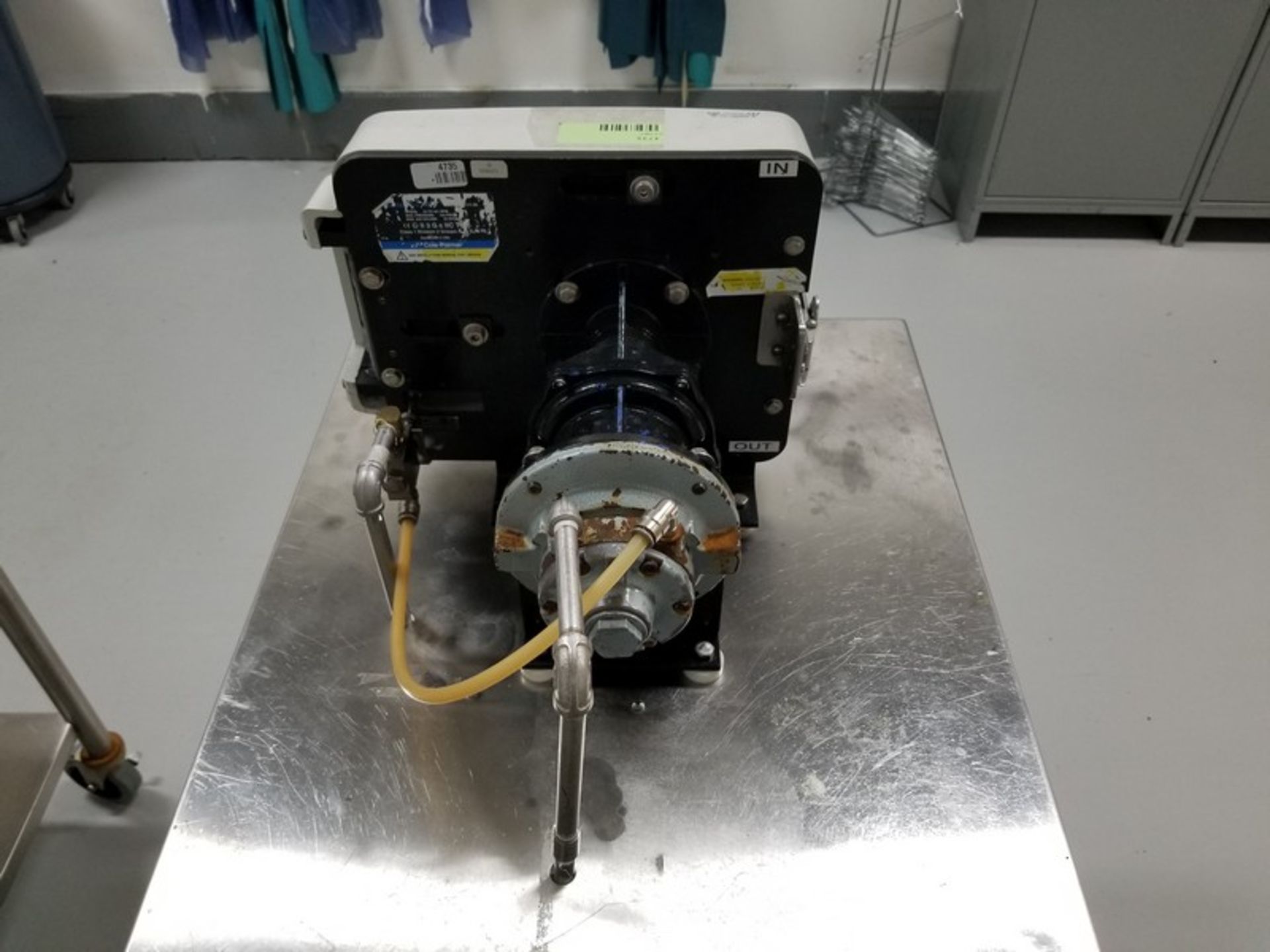 2 Cole-Parmer Masterflex B/T Peristaltic Pumps mounted on Stainless Tables Air operated "as-is" S# - Image 3 of 9