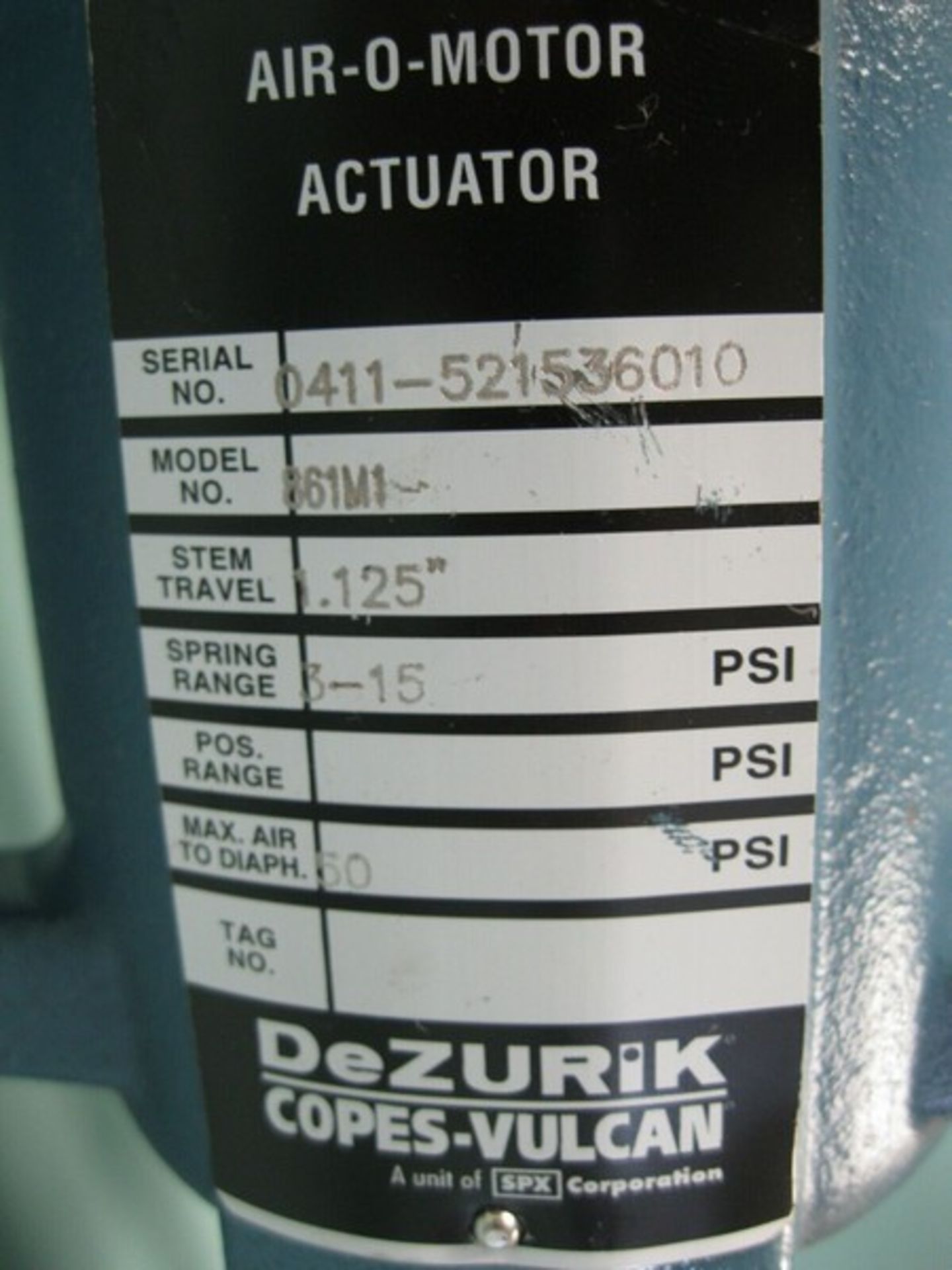 Lot (2) DeZURIK Copes-Vulcan 861M1 Air-O-Motor Actuator (Located Springfield, NH)(Handling Fee $ - Image 4 of 4