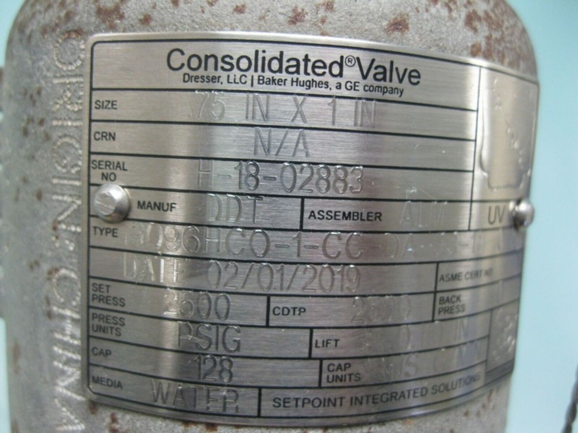 Lot (2) 3/4" x 1" Dresser Consolidated 19096 WCC Relief Valve (Located Springfield, NH)(Handling Fee - Image 6 of 7