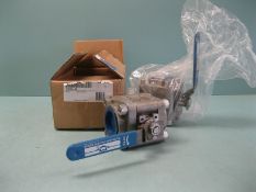 Lot (2) 2" NPT Milwaukee 2000# WOG SS RP 35RSS Ball Valve NEW (Located Springfield, NH)(Handling Fee