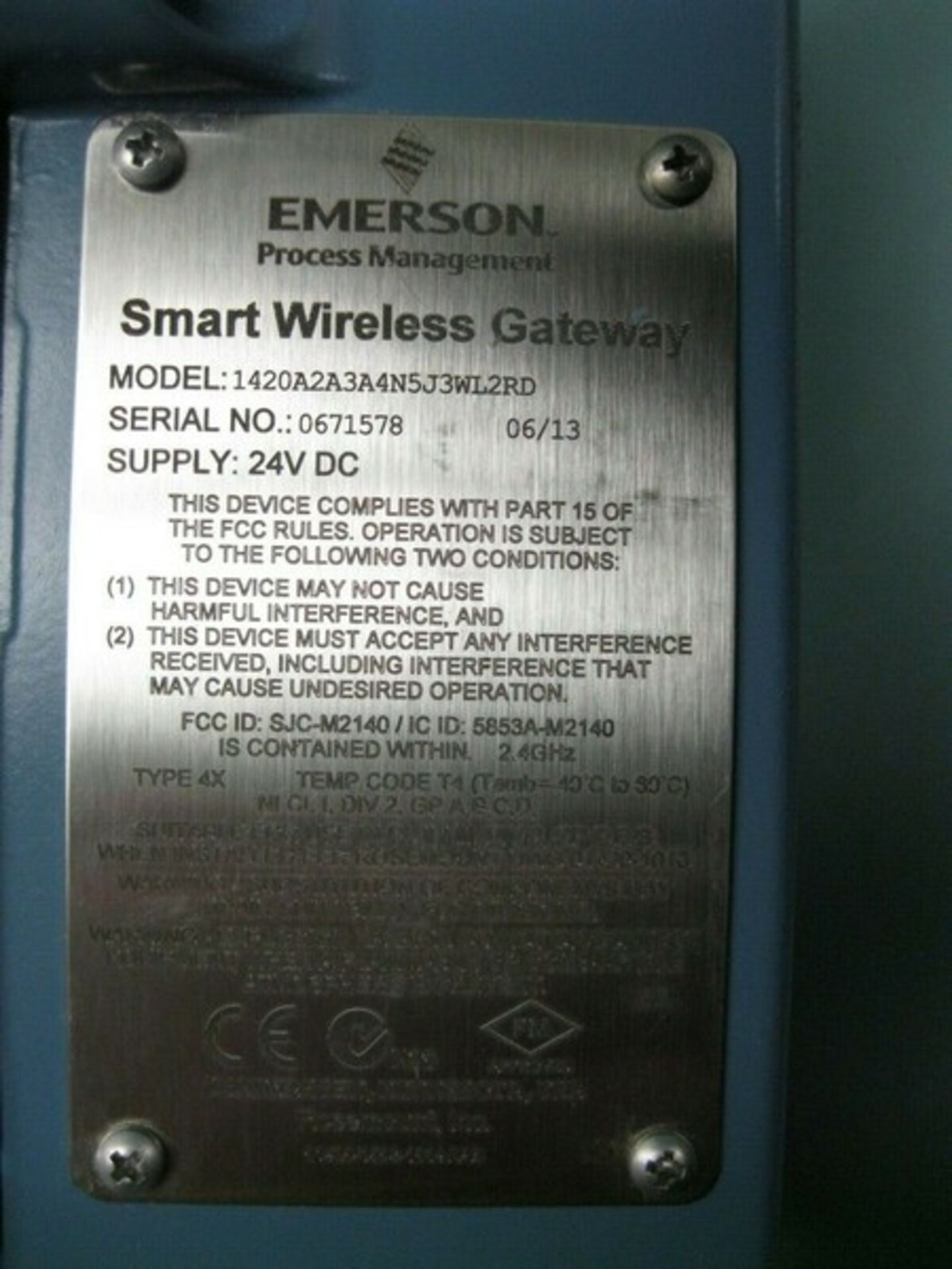 Rosemount 1420 A2A3A4N5J3WL2RD Smart Wireless Gateway NEW (Located Springfield, NH)(Handling Fee $ - Image 3 of 3