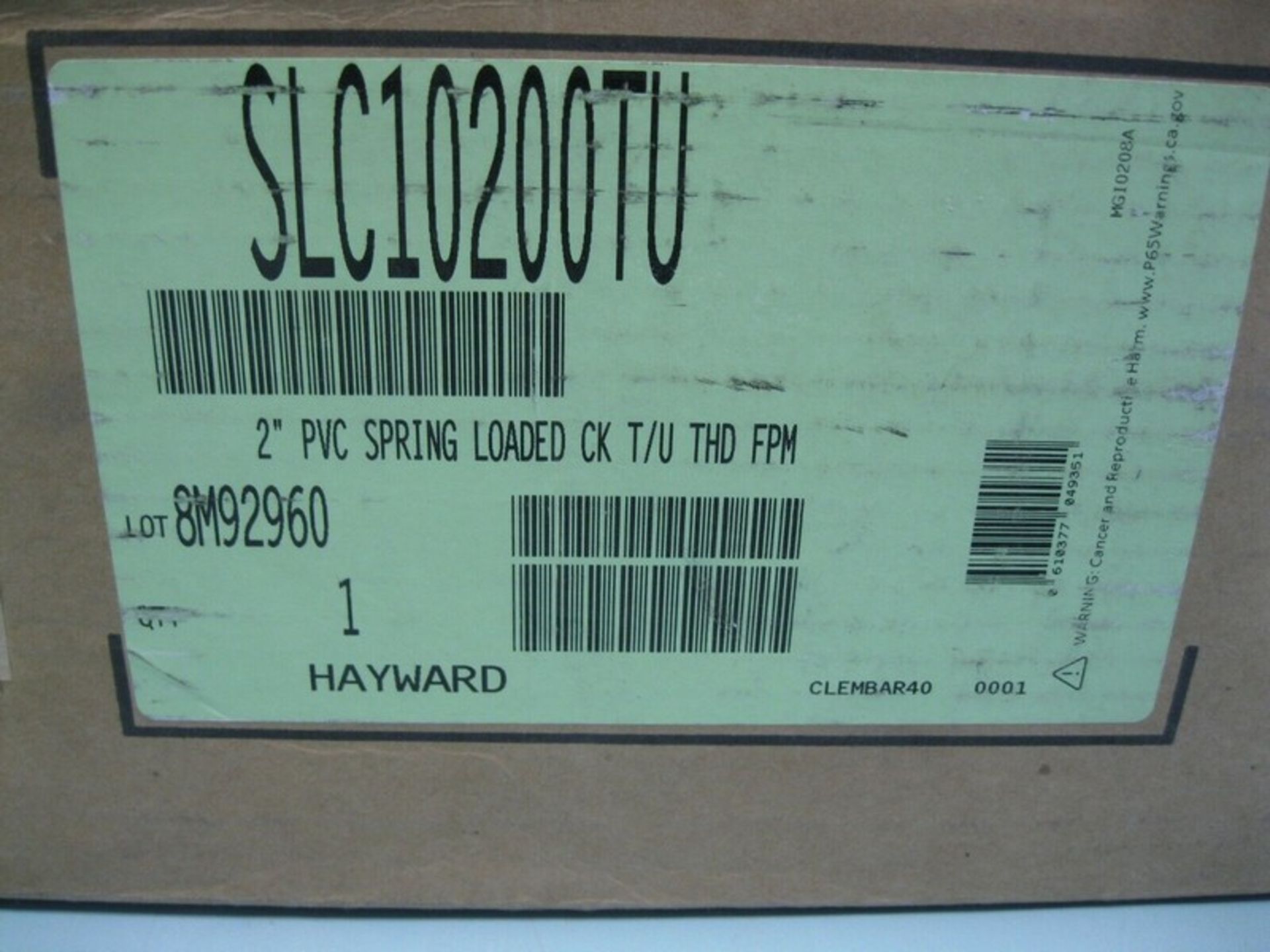 2" NPT Hayward SLC10200TU Spring-Loaded PVC Check Valve NEW (Located Springfield, NH)(Handling - Image 4 of 4
