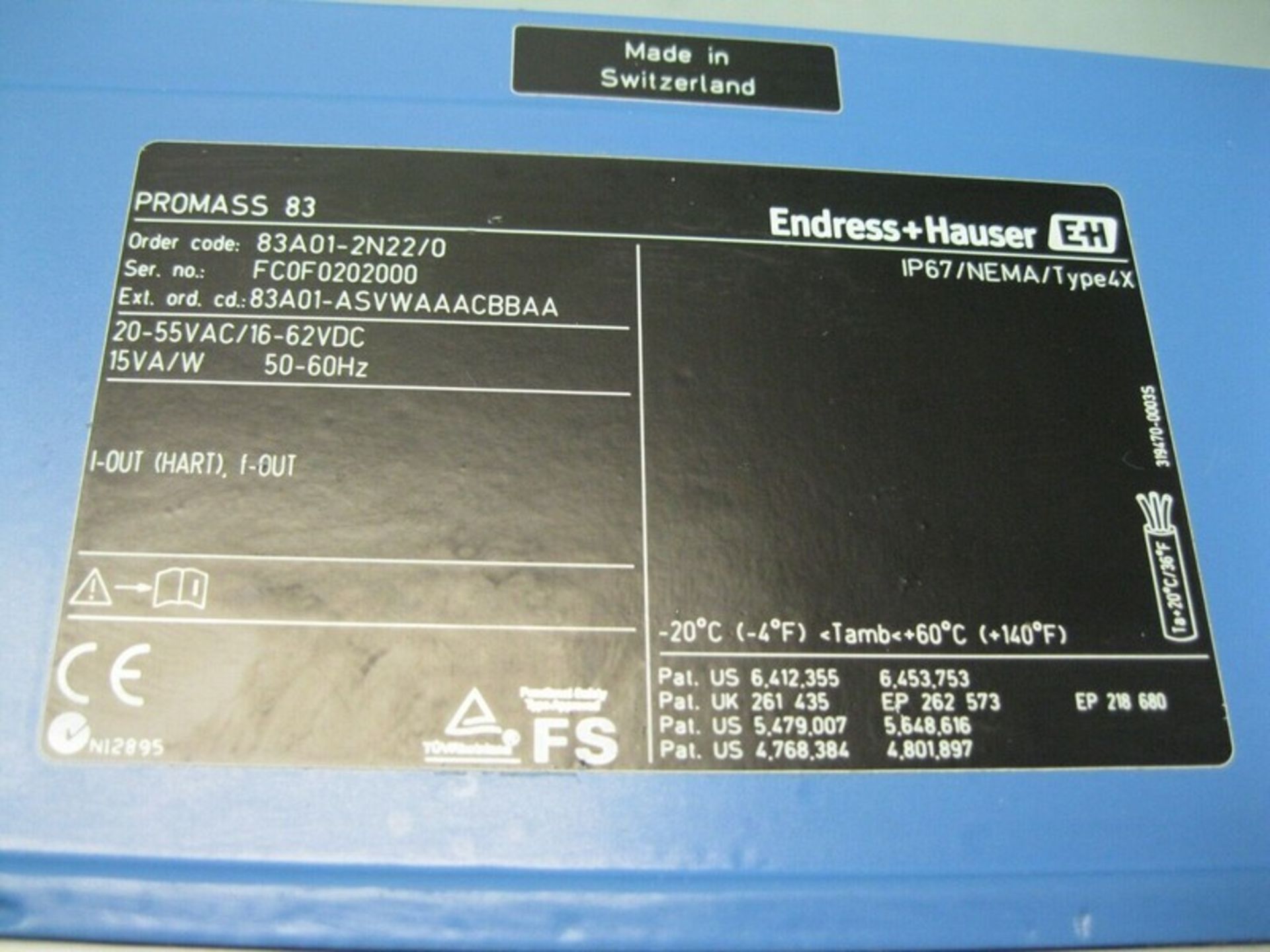 Endress Hauser 83A01-ASVWAAACBBAA Transmitter (Located Springfield, NH)(Handling Fee $25) (NOTE: - Image 2 of 3