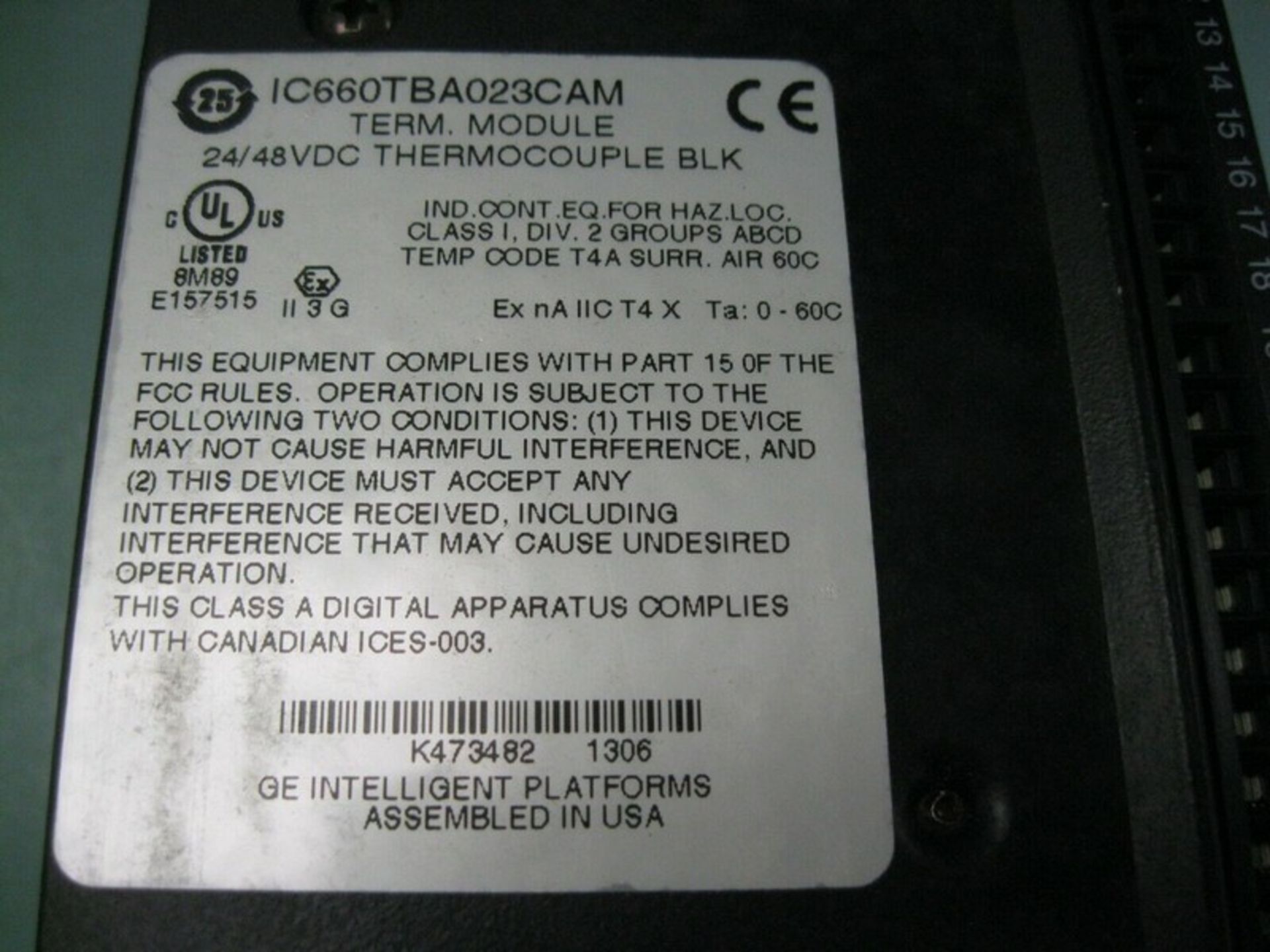 Lot of (8) GE FANUC Genius IC660BBA023 Thermocouple Input (Located Springfield, NH)(Handling Fee $ - Image 5 of 8