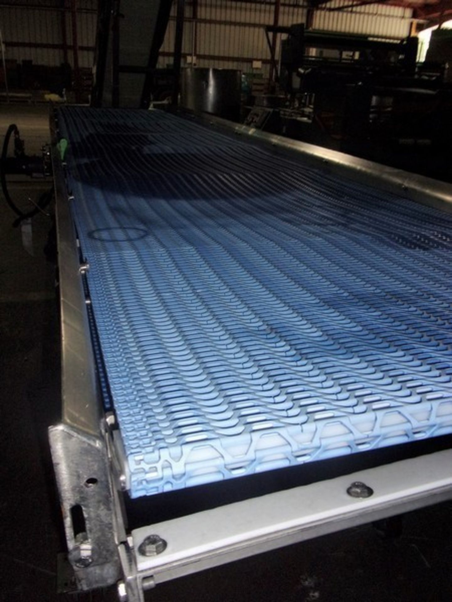 Aprox. 34" x 167" S/S Sanitary Blue Intralox Belt Conveyor, All S/S Construction, Infeed and - Image 3 of 11