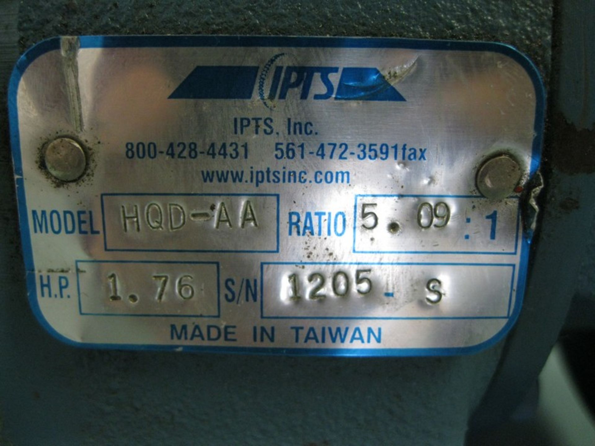 Lot (3) Indiana Power Transmission Systems HQD-AA Gear Speed Reducer (Located Springfield, NH)( - Image 6 of 6