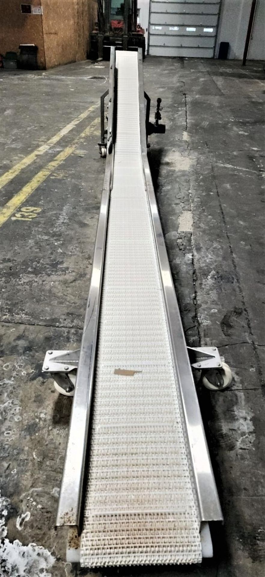 Aprox. 10" Wide x 201" Long Incline Intralo Belt Conveyor with 12" High Infeed, 41" High Discharges, - Image 4 of 6