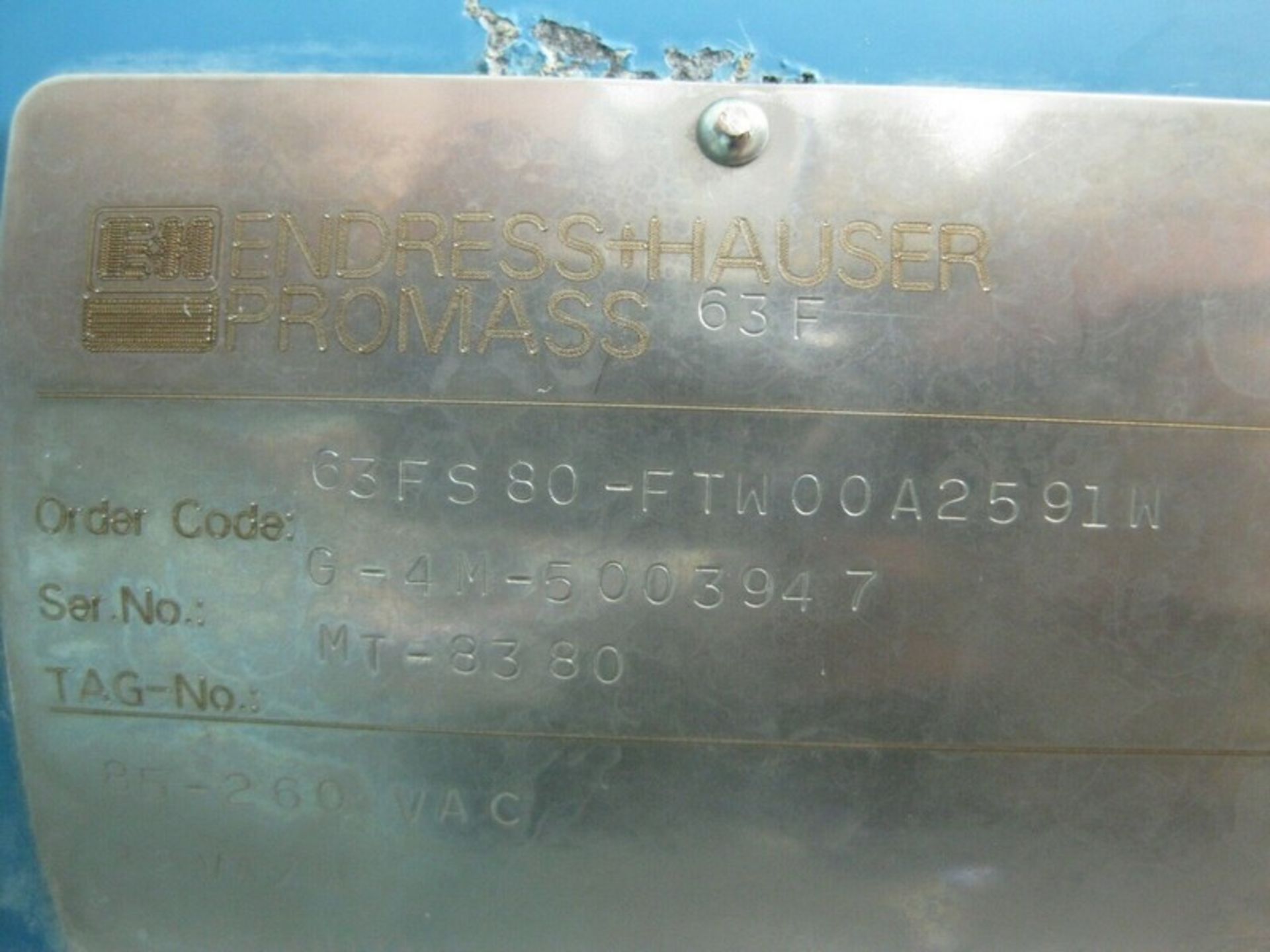 3" Endress Hauser 63FS80-FTW00A2591W Promass 63 F Flowmeter Profibus (Located Springfield, NH)( - Image 6 of 8