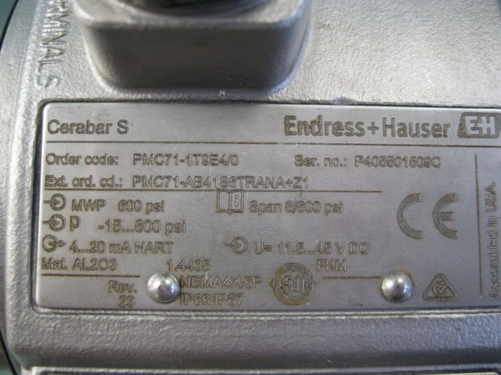 Endress Hauser PMC71-1T9E4/0 Cerabar S Pressure Transmitter (Located Springfield, NH)(Handling - Image 5 of 5