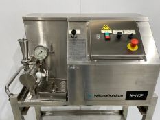 Microfluidics M110P Microfluidizer. Model: 110P, Serial: 2009038, Diamond Interaction Chamber: