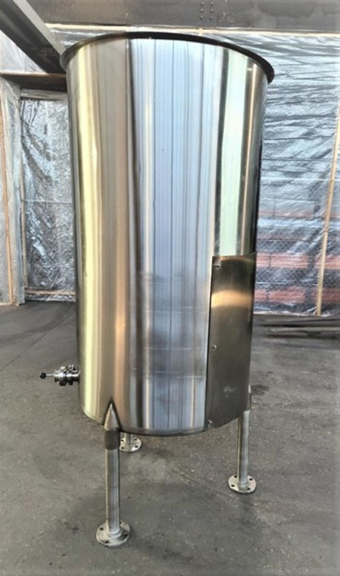 Aprox. 250 Gal. S/S Sanitary Vertical Cone-Bottom Tank, Unit last used in the food industry, Unit - Image 8 of 8