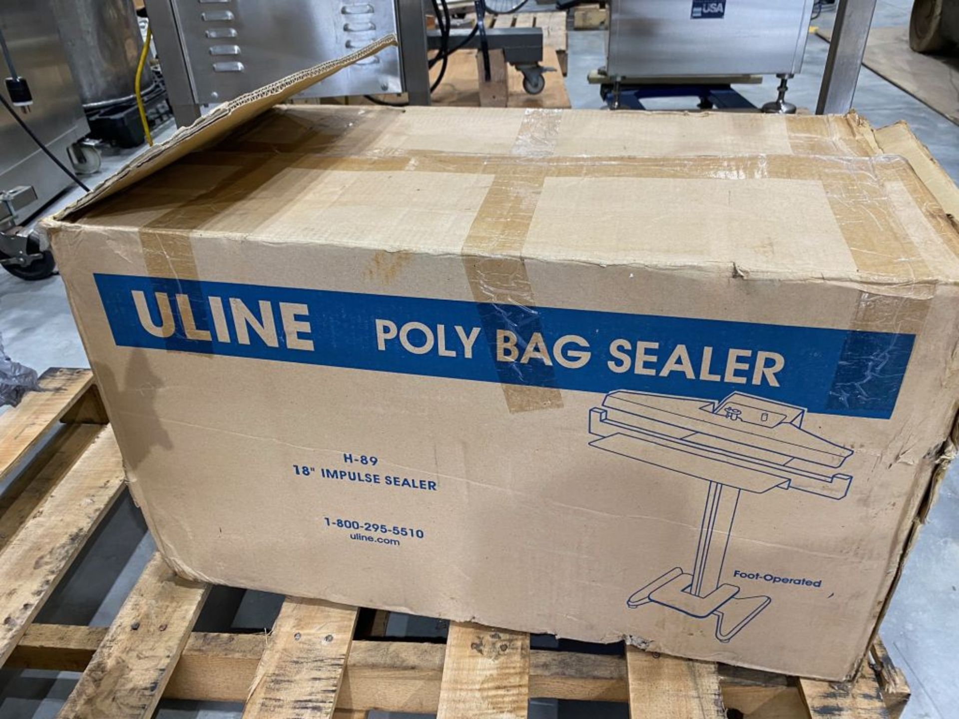 Uline Impulse Sealer, Model: H-89, 18" Sealer Head. Unit appears unused, as shown in photos.