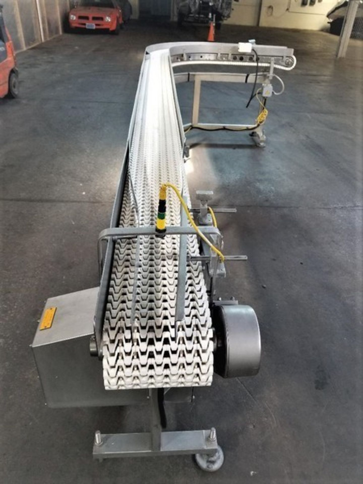 Aprox. 8" W x 16' L S/S Sanitary Intralox Conveyor with 90 Degree Turn, 1/2 hp Drive, 208/230/460 V,