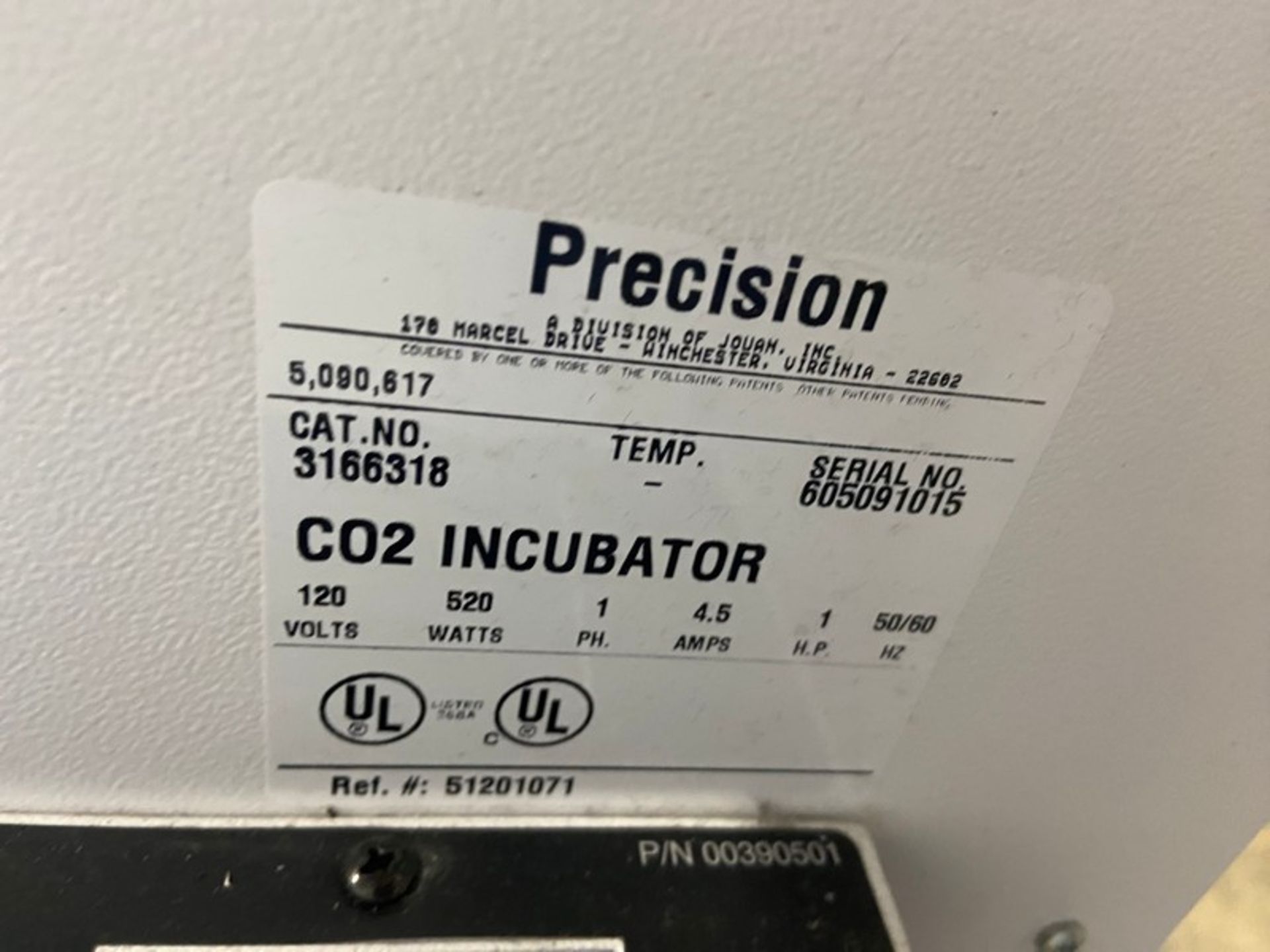 Thermo Electron Corp. Dual Level CO2 Incubator, S/N 605091047 & 605091047, 120 Volts, 1 Phase (INV# - Image 3 of 3