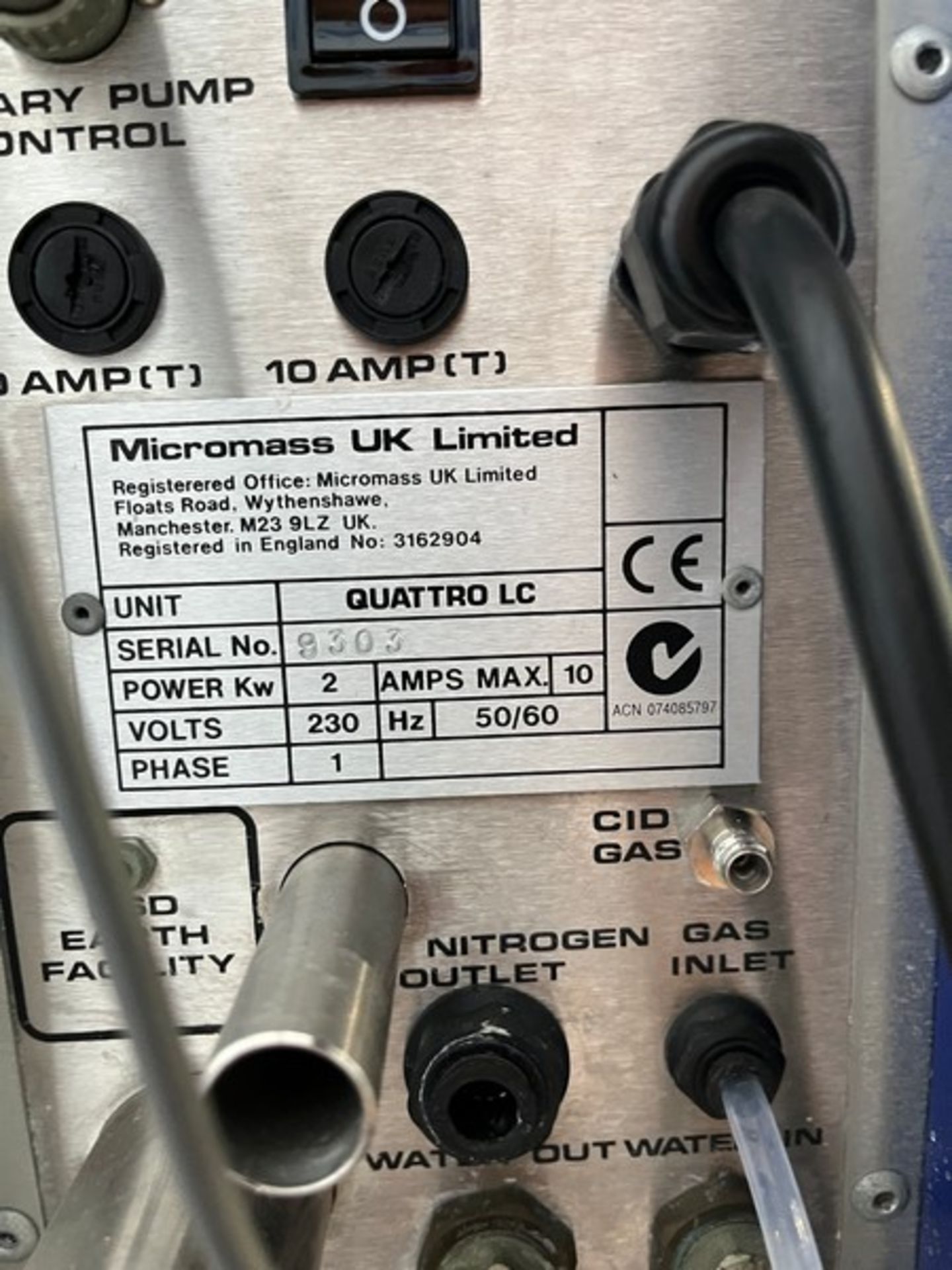 Micromass Platorm Lc Spectrometer Micromass Platorm Lc Spectrometer Unit Quattro LC Serial #9303 - Image 9 of 9