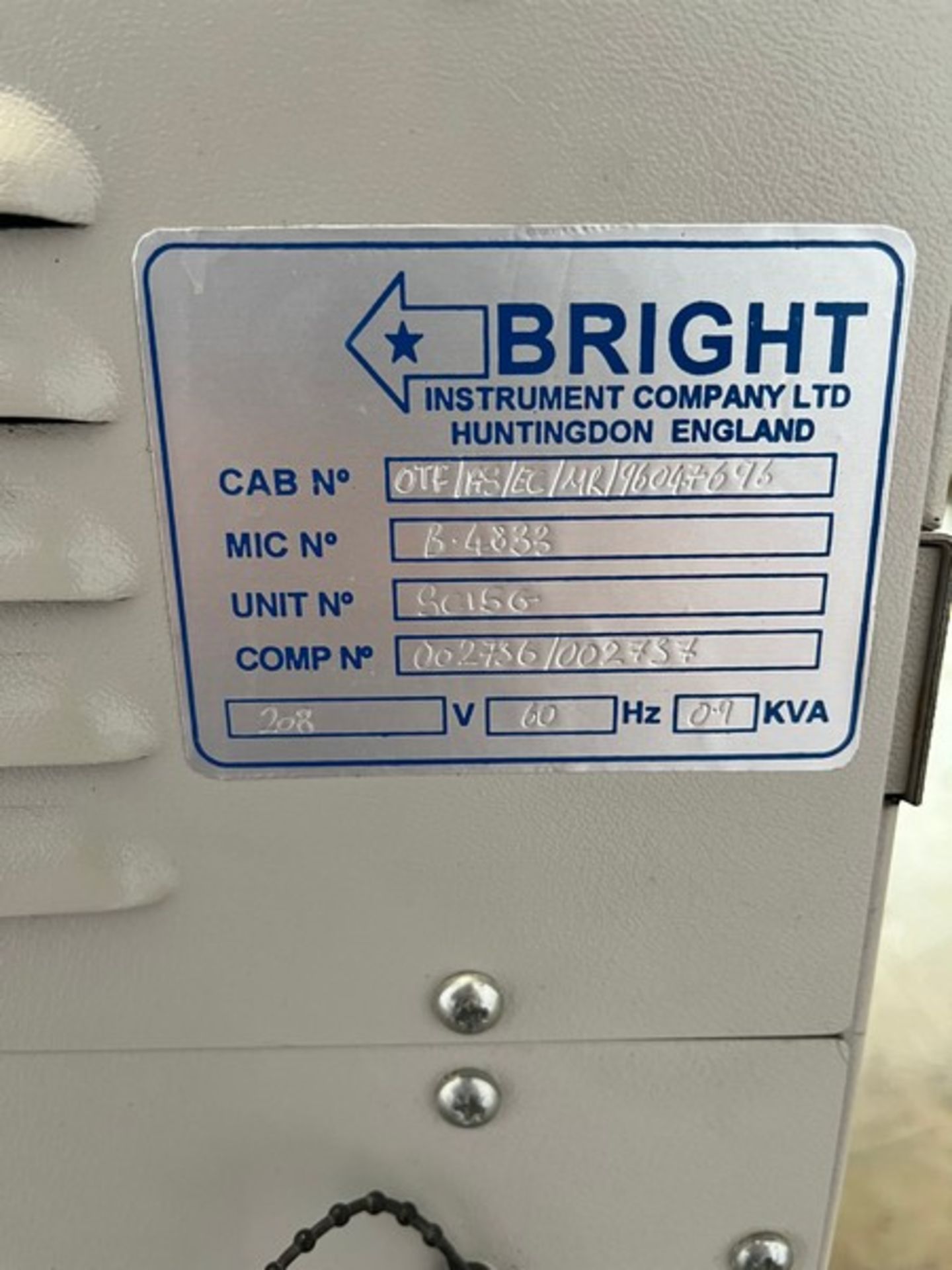 Bright Instrument Company Model OTF Cryostat Bright Instrument Company Model OTF Cryostat(INV#98567) - Image 9 of 13