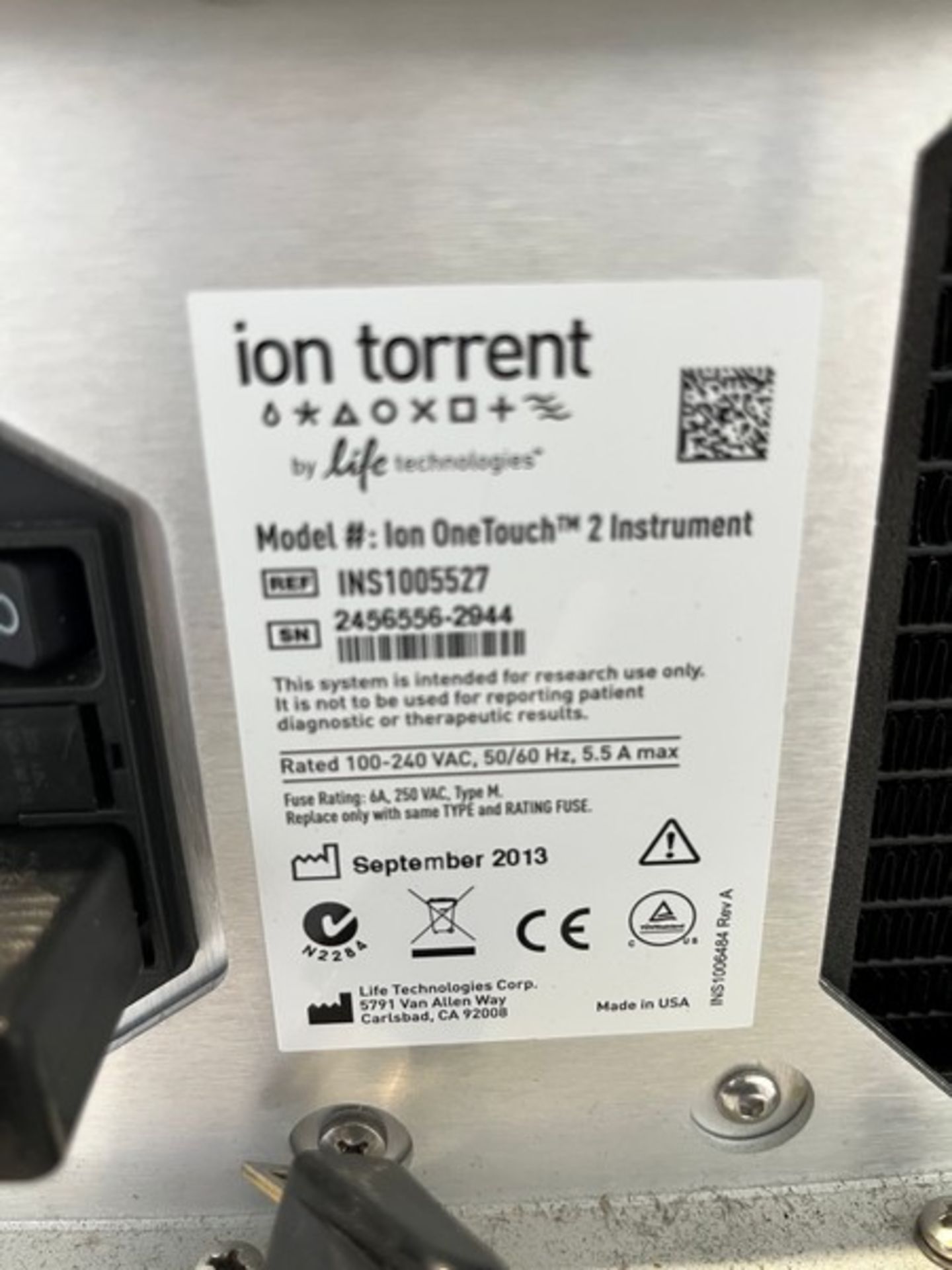 Life Technologies Ion Torrent One Touch 2 Life Technologies Ion Torrent One Touch 2 Instrument - Image 5 of 6