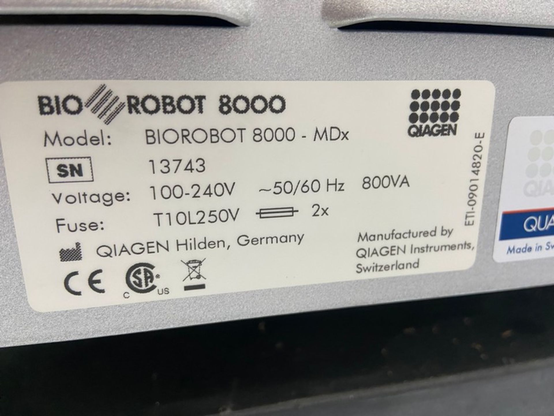 Qiagen Bio Robot, M/N BIOROBOT 8000-MDX, S/N 13743, 100-240 Volts, Includes Portable Cart (INV# - Image 5 of 6