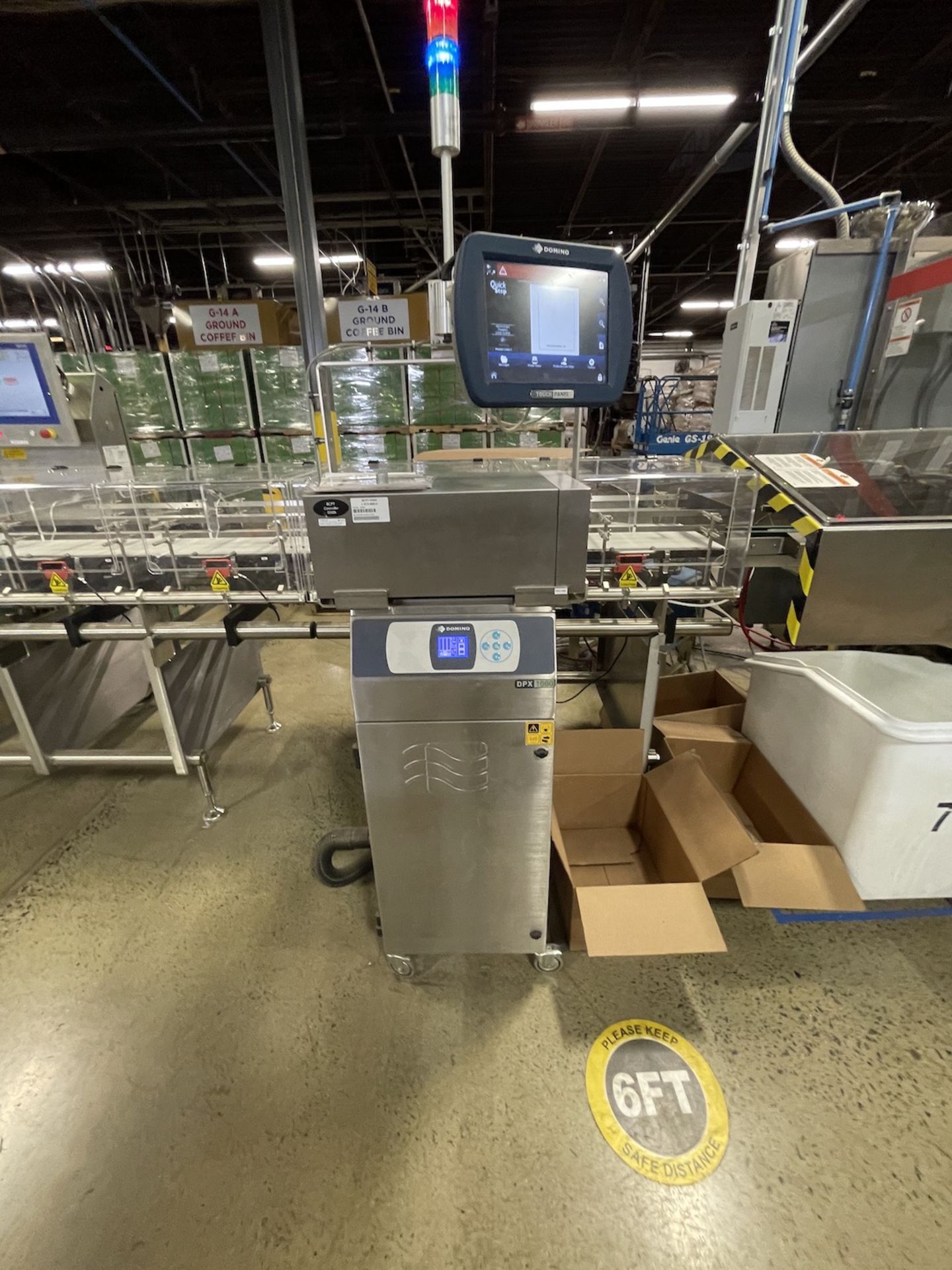 DOMINO DATE CODER, MODEL DPX 1000 (2019 MFG) (RIGGING: $200. LOCATED IN PITTTSBURGH, PA)