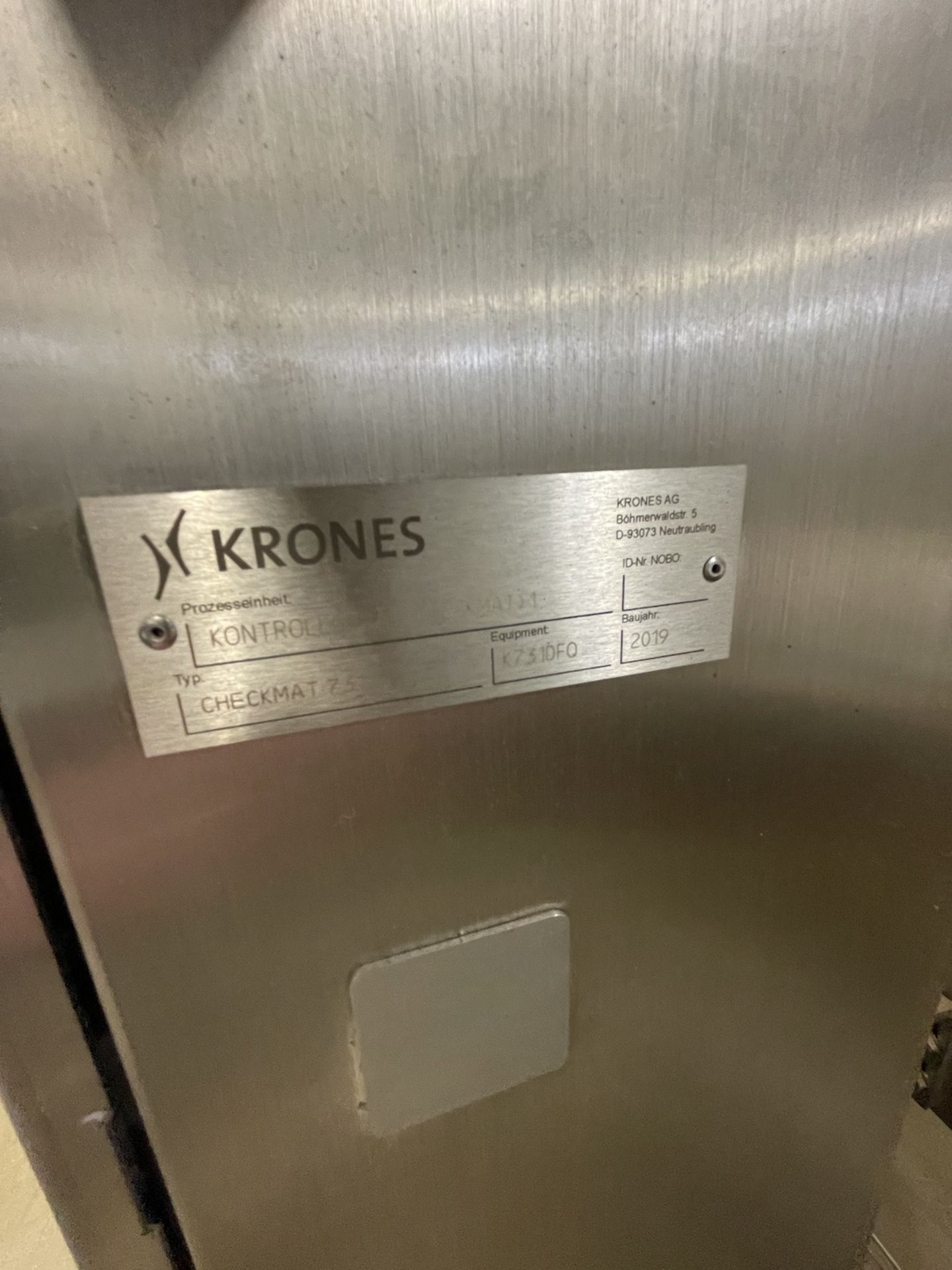 KRONES CHECKMAT INSPECTION SYSTEM, TYPE CHECKMAT 7.5 (2019 MFG)(RIGGING: $1,000. LOCATED IN - Image 6 of 10