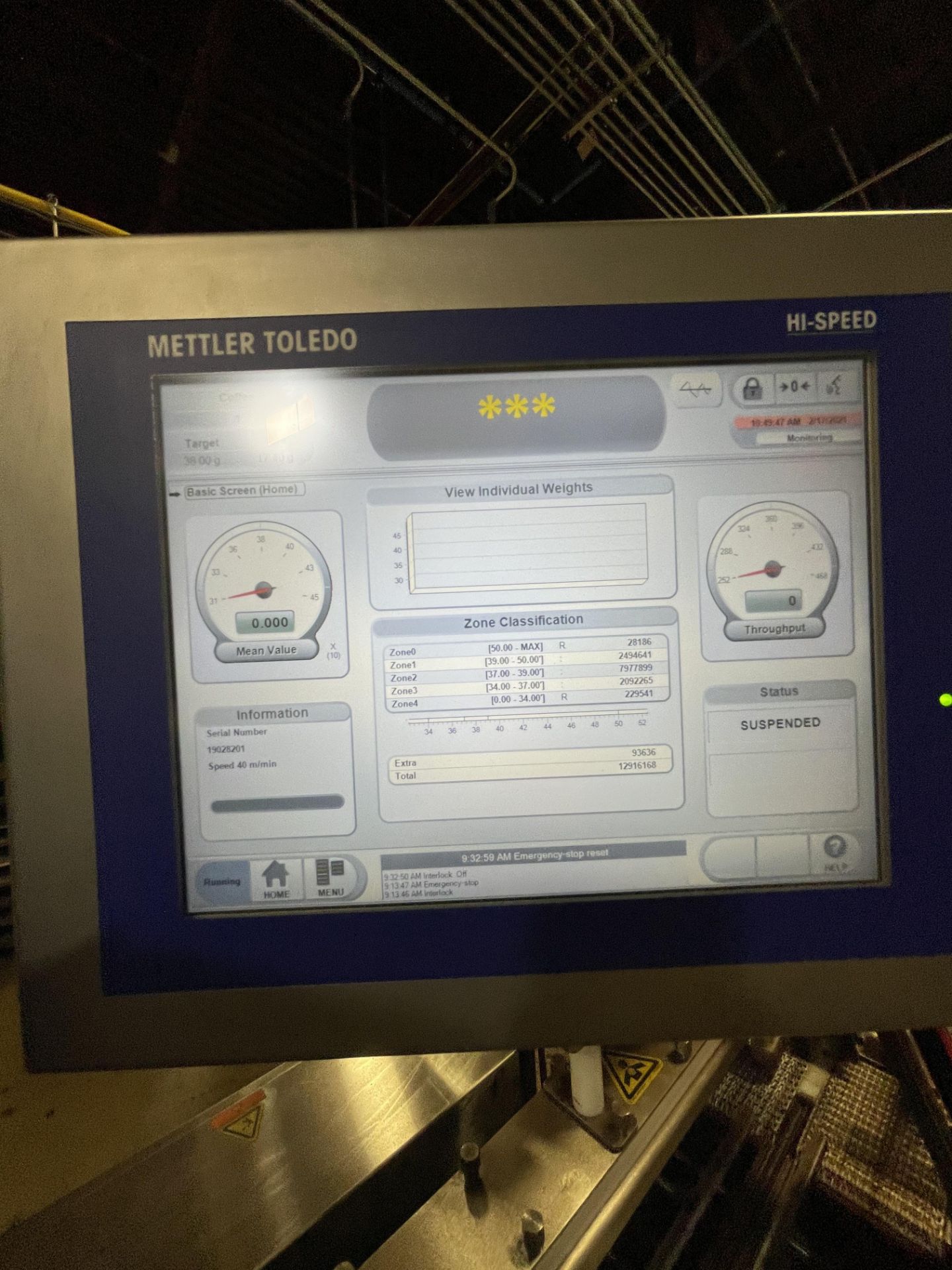 METTLER TOLEDO CONVEYORIZED CHECK WEIGHER, MODEL C3570 CM9400 XS, S/N 190282, (2019 MFG)(COST IN - Image 5 of 11