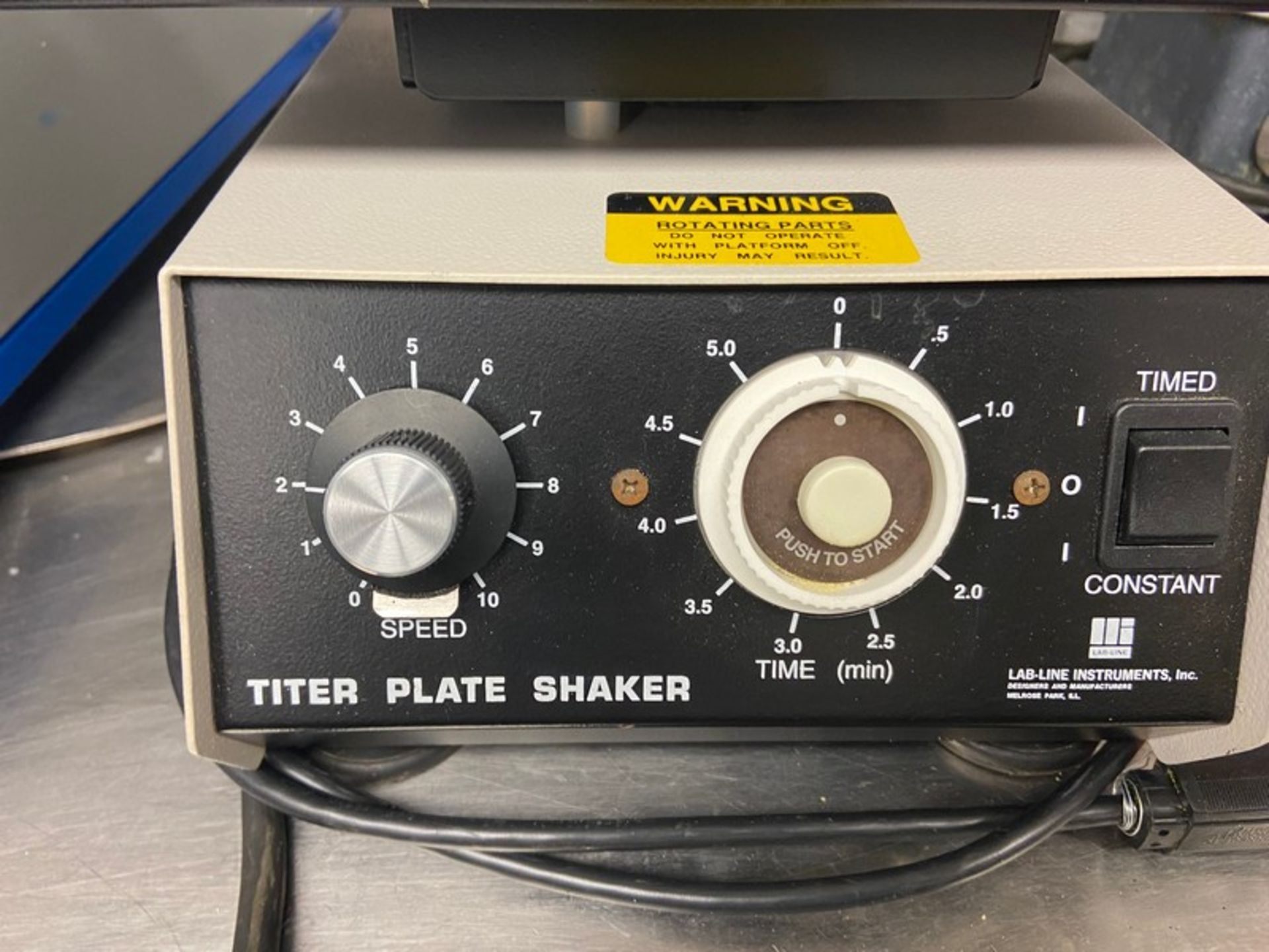 Lab Line Instruments Inc. Titer Plate Shaker, M/N 4625, S/N 0399-1066, 120 Volts (LOCATED IN-FOR - Image 3 of 4