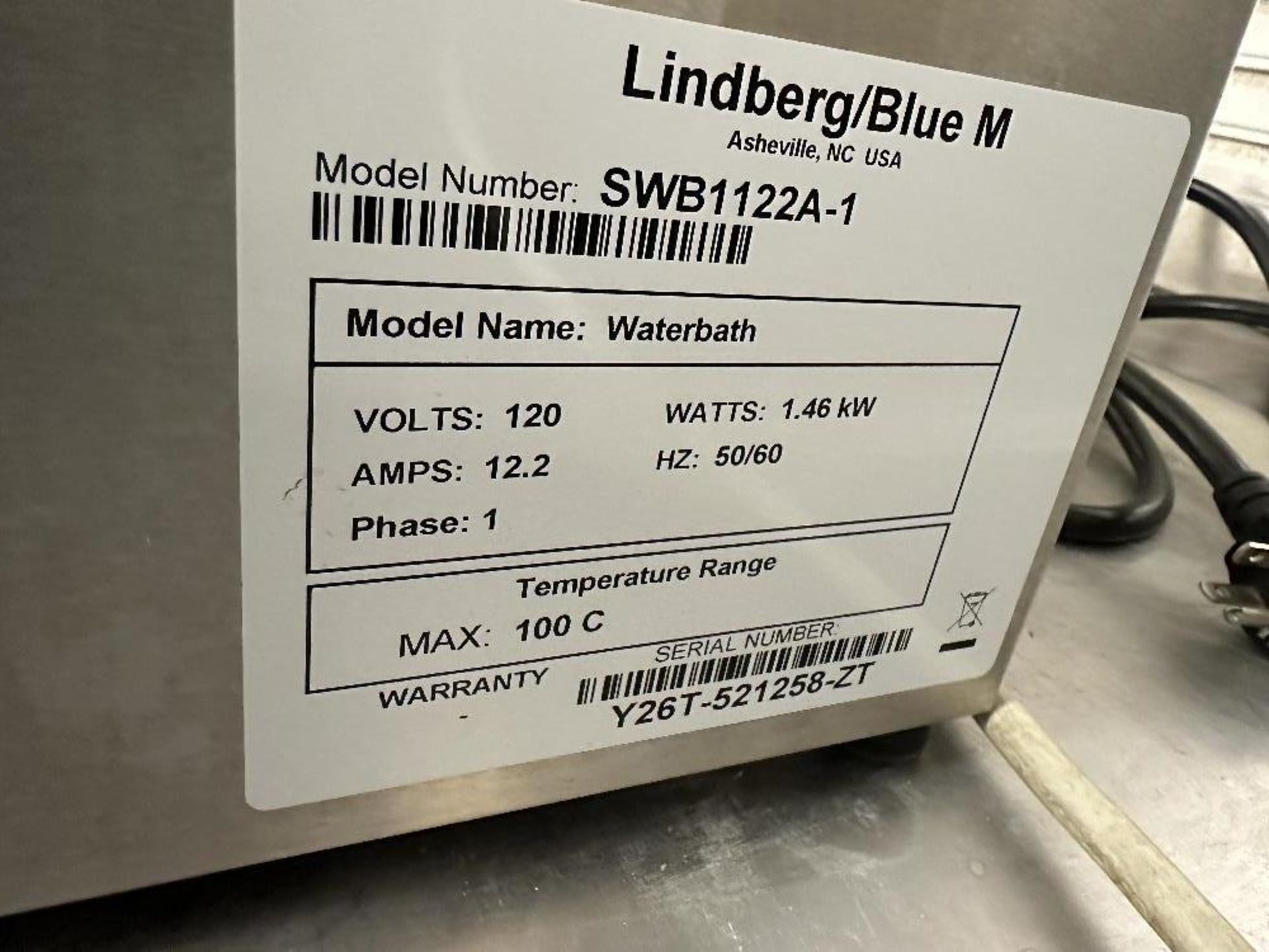 Lindberg swb1122a-1 Shaking Circulating Water Bath (LOCATED IN MIDDLETOWN, N.Y.)-FOR PACKAGING & - Image 3 of 3