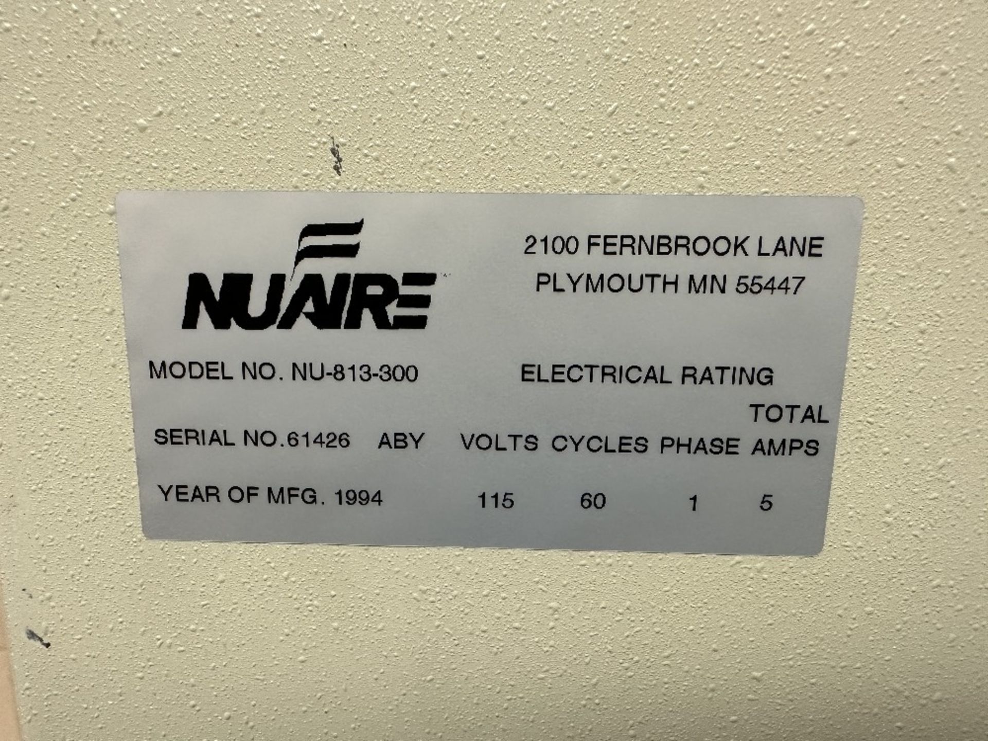 Nuaire NU-813 Containment Ventilated Enclosure (LOCATED IN MIDDLETOWN, N.Y.)-FOR PACKAGING & - Image 4 of 4