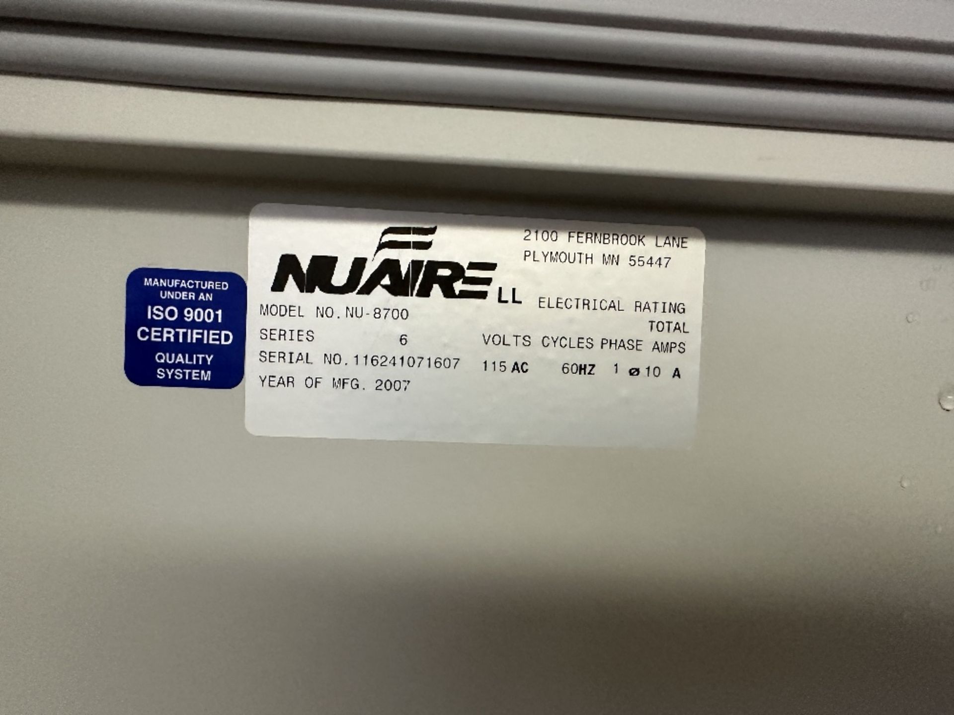 Nuaire NU-8700 Dual Stack CO2 Incubator (LOCATED IN MIDDLETOWN, N.Y.)-FOR PACKAGING & SHIPPING - Image 5 of 5