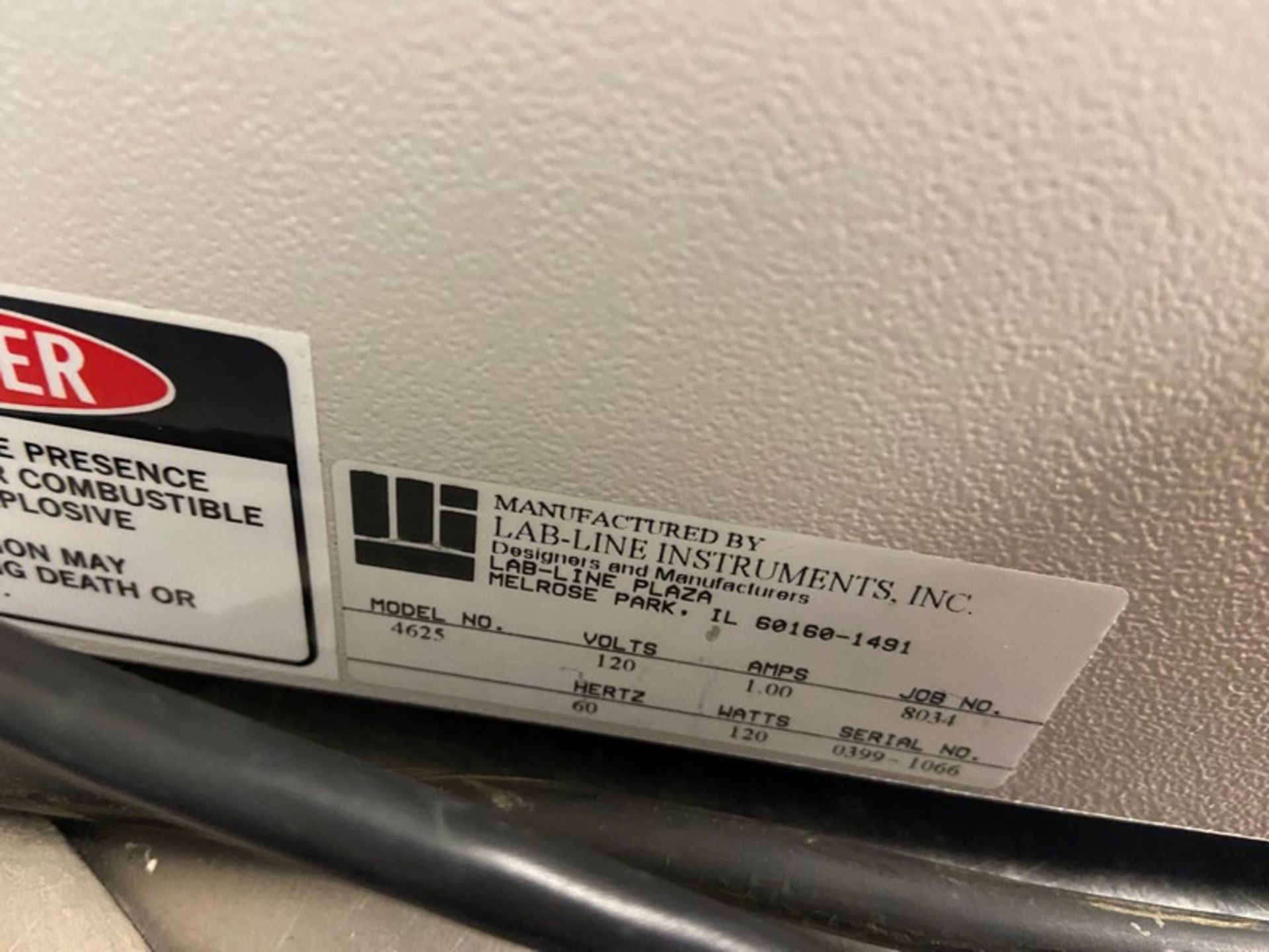 Lab Line Instruments Inc. Titer Plate Shaker, M/N 4625, S/N 0399-1066, 120 Volts (LOCATED IN-FOR - Image 4 of 4