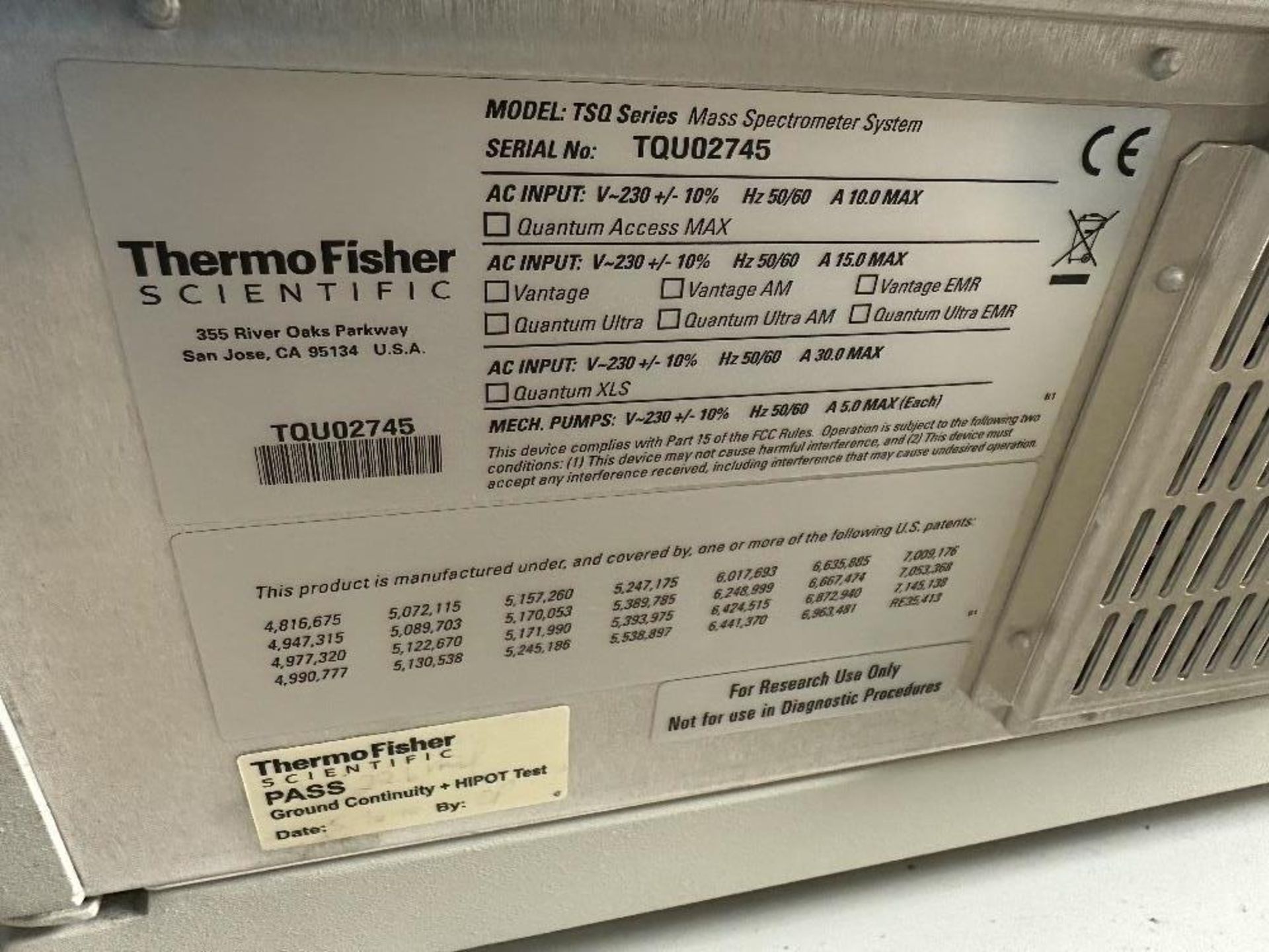 Thermo Scientific TSQ Endura Triple Quadrupole MS (LOCATED IN MIDDLETOWN, N.Y.)-FOR PACKAGING & - Image 6 of 6