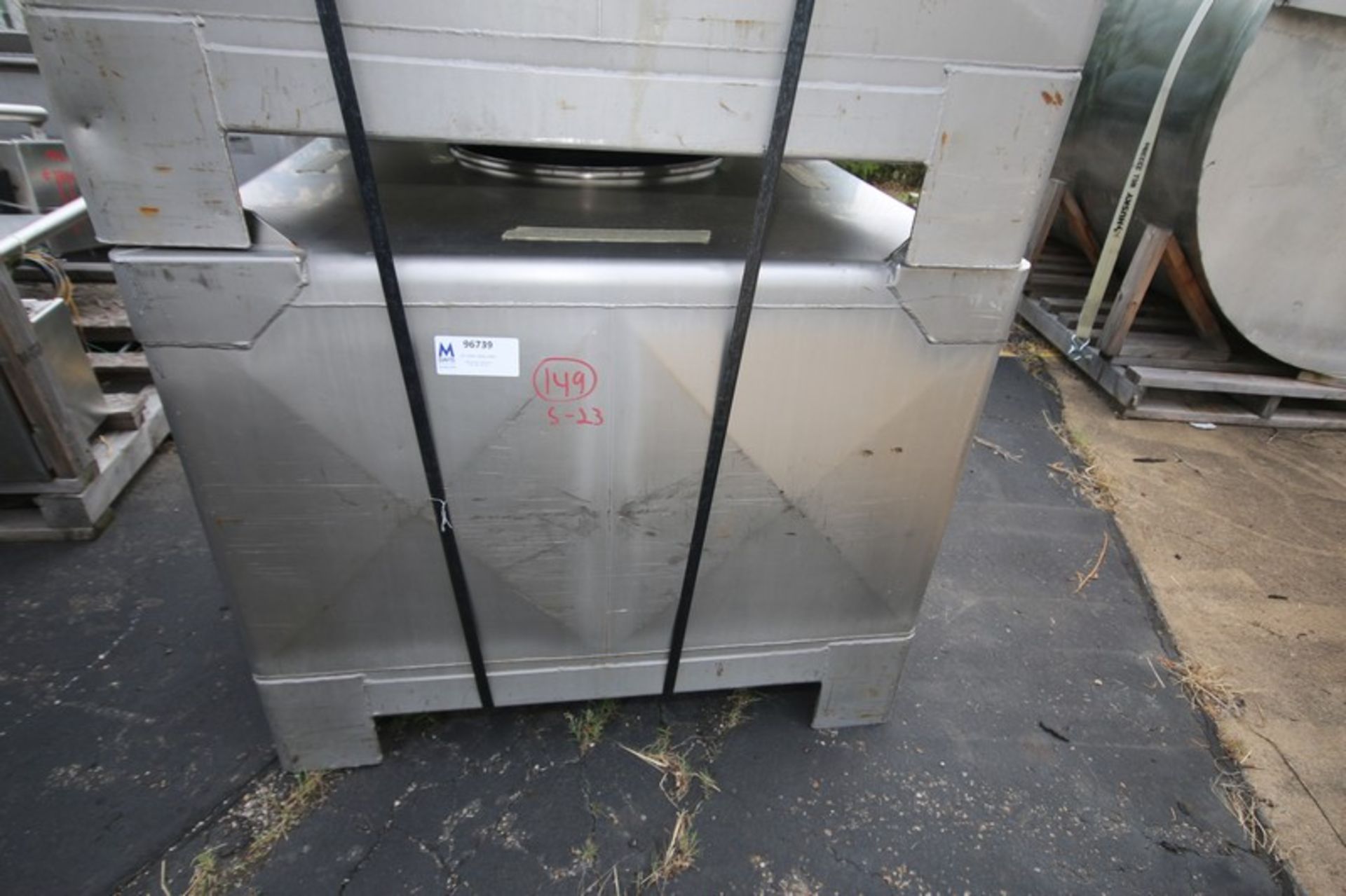 Mueller 235 Gallon S/S Tote Tank, SN D-21827-2, with 2" Threaded Bottom Connection (INV#96739) (