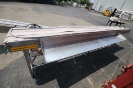 Aprox. 13' L x 37" H S/S Product Conveyor / Pack off Table with 14" W @ 3 Section Rex Type Plastic