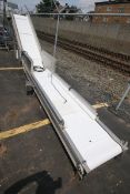 Aprox. 18' 5" L x 11.5" H to 63" H S/S Inclined Conveyor System with 21" W Intralox Type Plastic