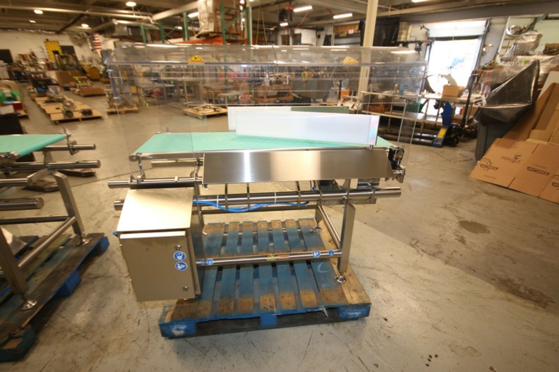 Lot of (2) 56" L x 34" H S/S Belt Conveyors with 15.5" W Belts, Lane Orienters, (Possibly Check - Image 4 of 7