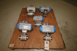 Lot of (5) Jamesbury 2" & 2.5" Pneumatic S/S Ball Valves, Clamp Type (INV#80606)(Located @ the MDG