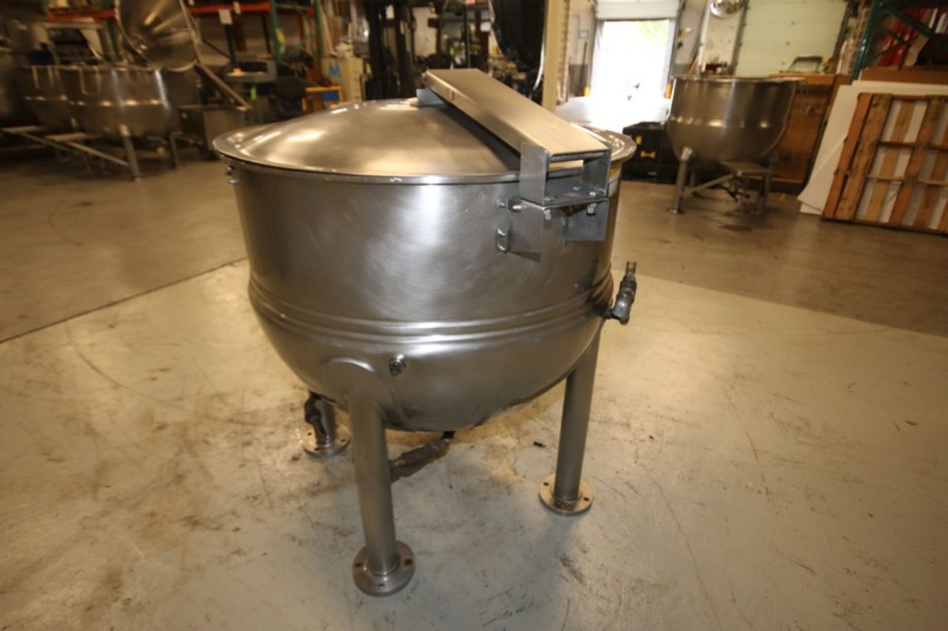 2012 Groen 150 Gallon S/S Jacketed Kettle, Model 150D, SN 75696-1-2, with Hinged Lid, 2" Threaded - Image 5 of 8